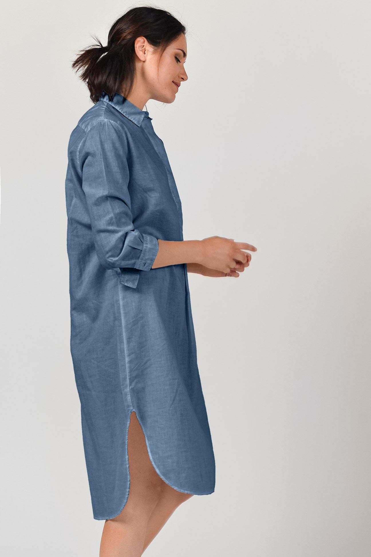Midi Length Voile Tunic - Jeans - Shirtdress