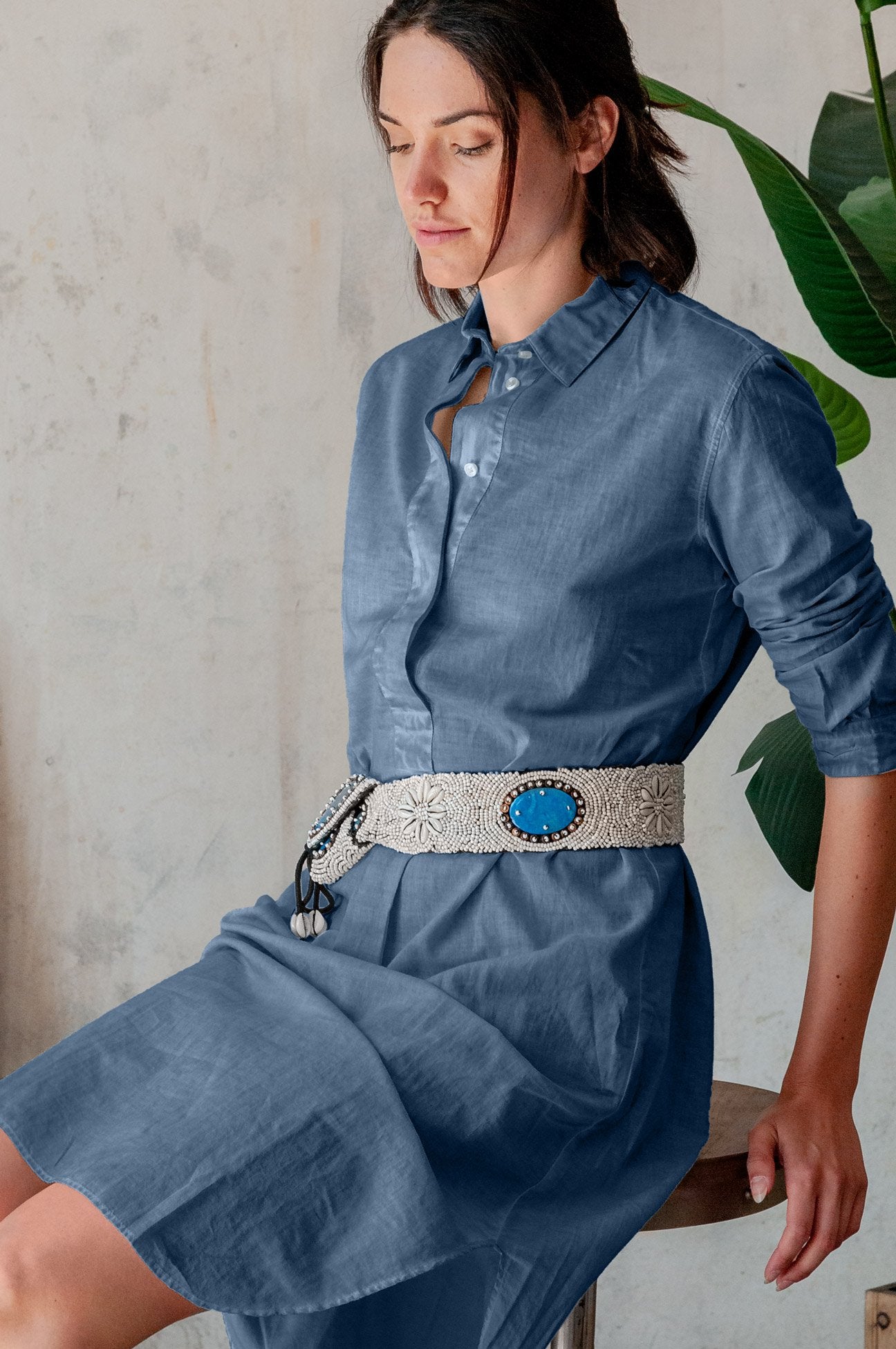 Midi Length Voile Tunic - Jeans - Shirtdress