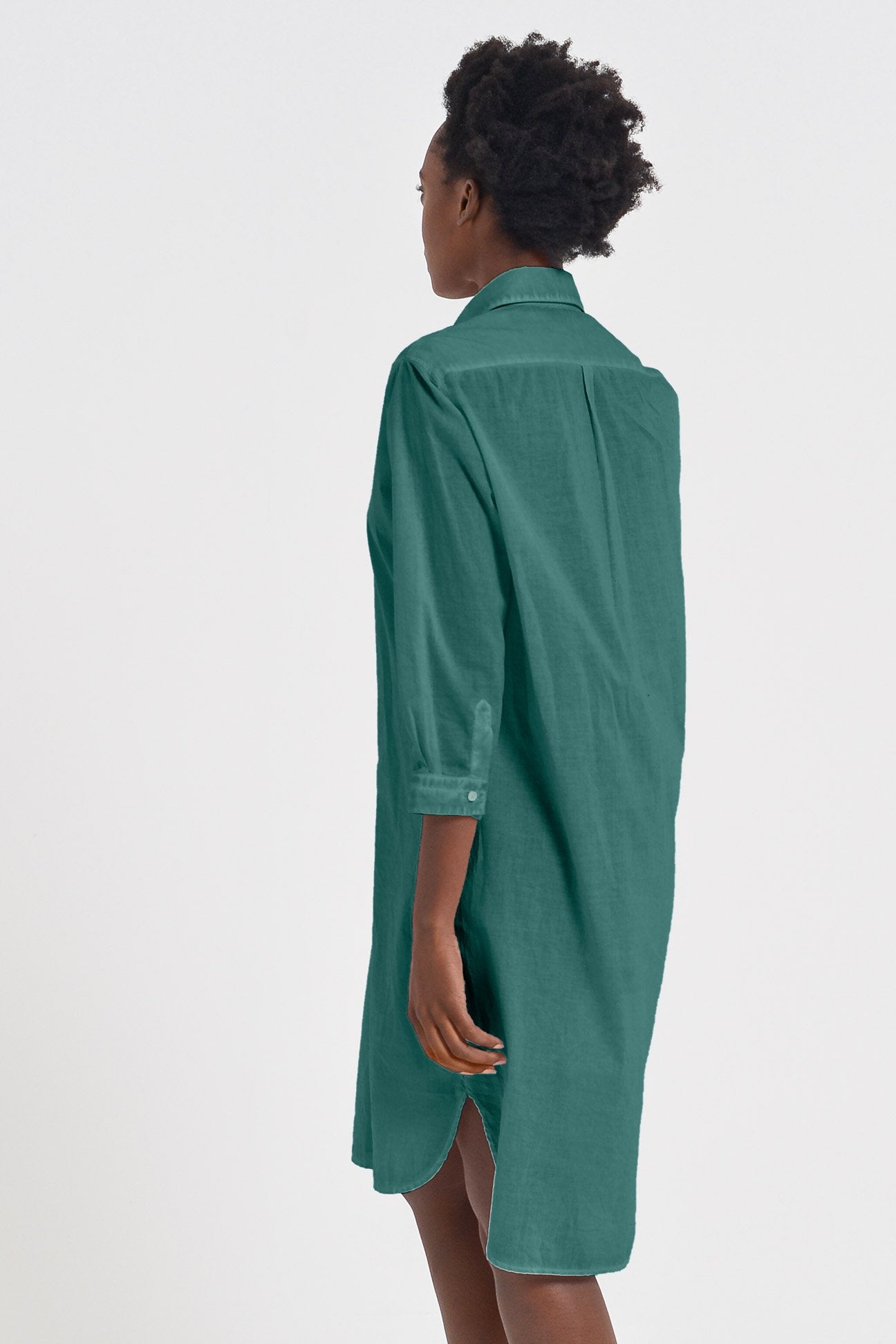 Midi Length Voile Tunic - Lagoon - Shirtdress