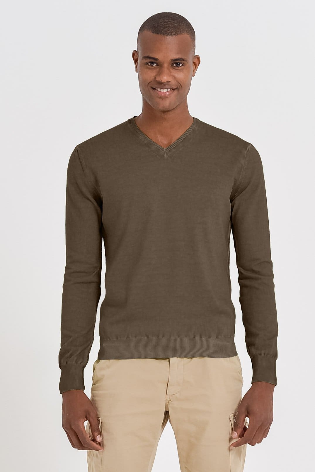 V-Neck Cotton Sweater - Cocco - Sweaters