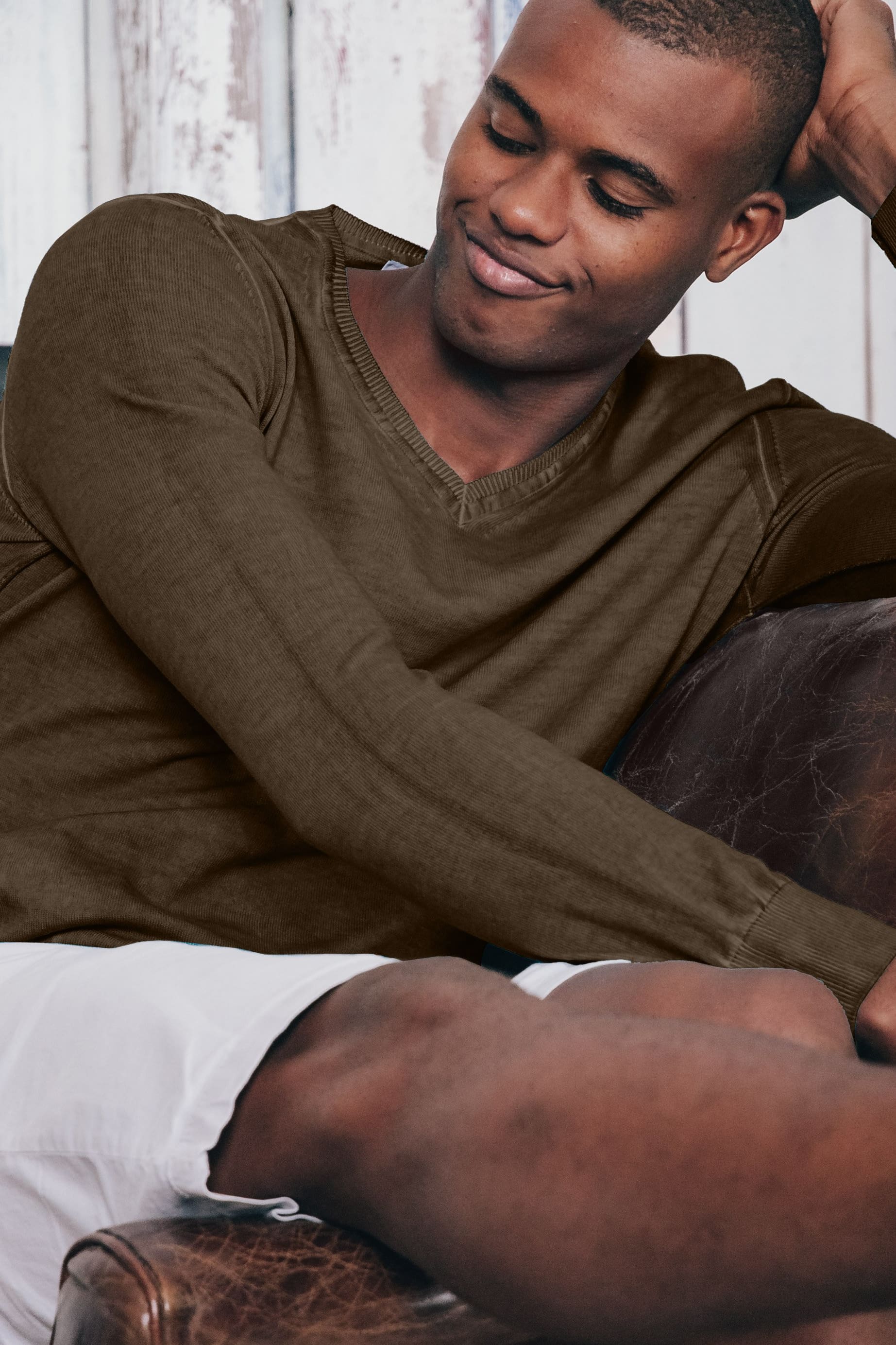 V-Neck Cotton Sweater - Cocco - Sweaters