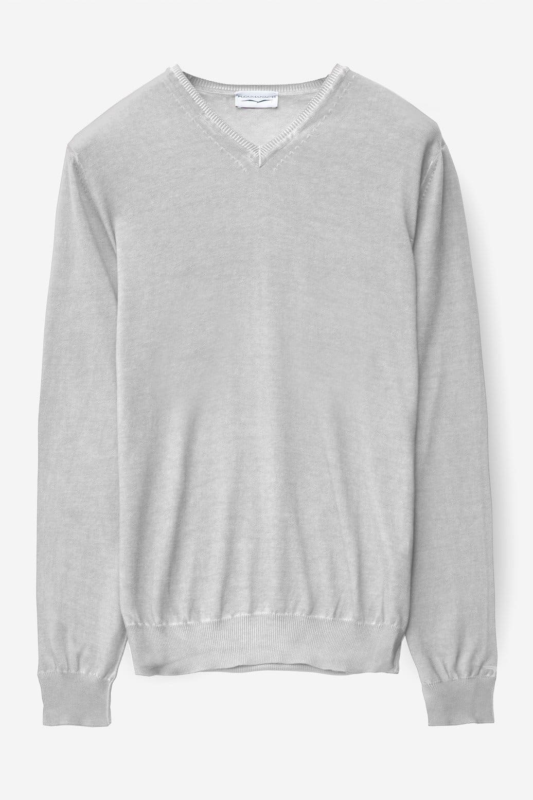 V-Neck Cotton Sweater - Marmo - Sweaters