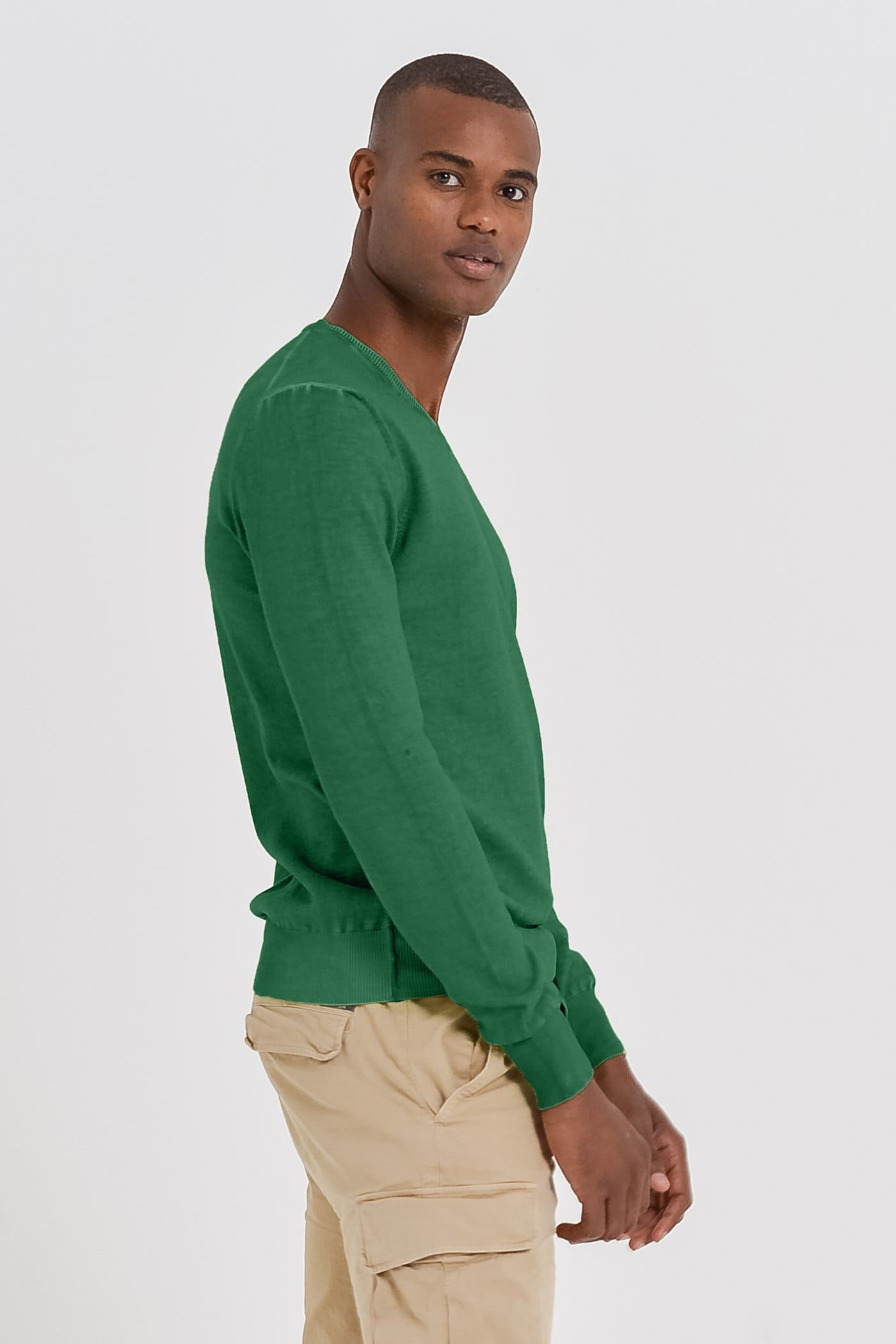 V-Neck Cotton Sweater - Pineta - Sweaters
