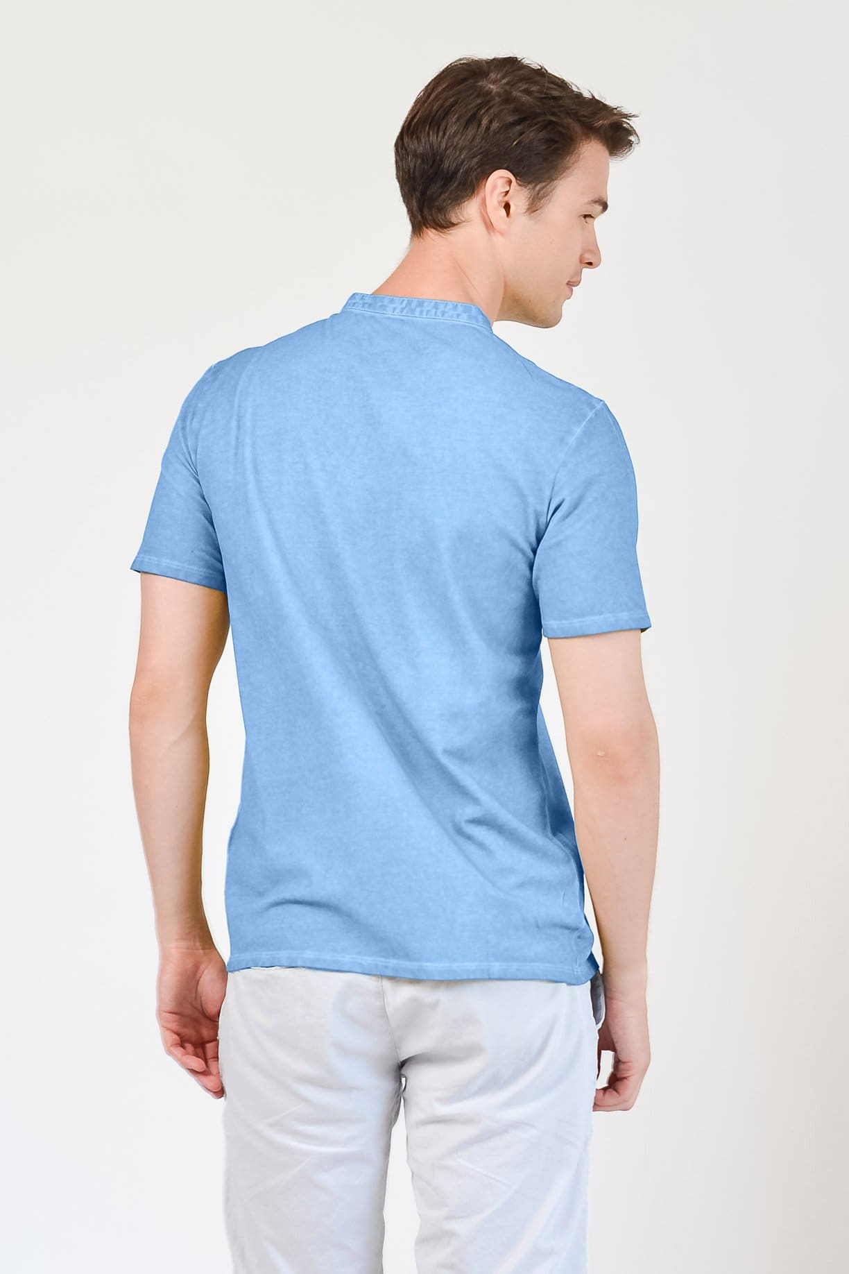 Pique Henley - Cielo - T-Shirt
