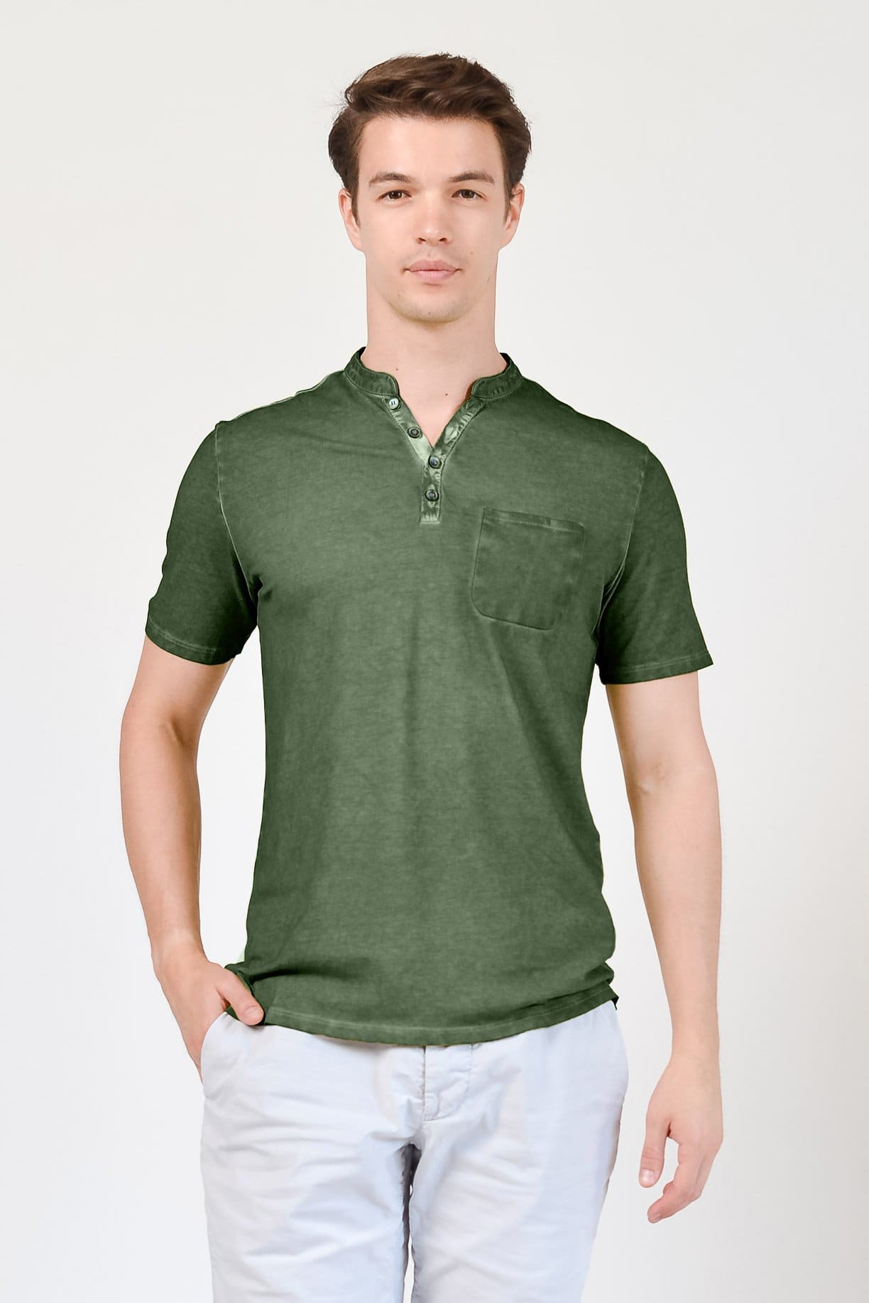 Pique Henley - Ginepro - T-Shirt