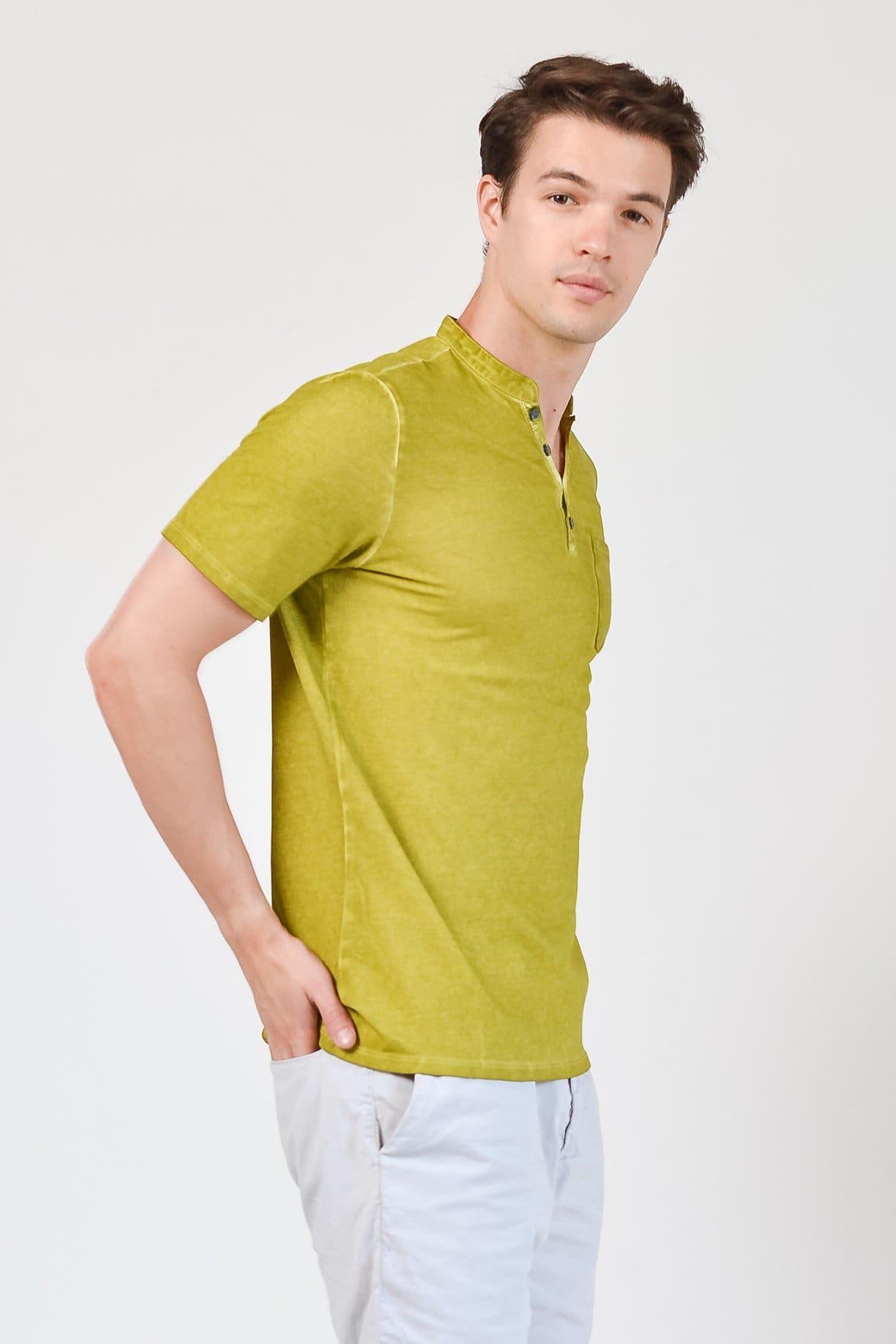 Pique Henley - Pistacchio - T-Shirt