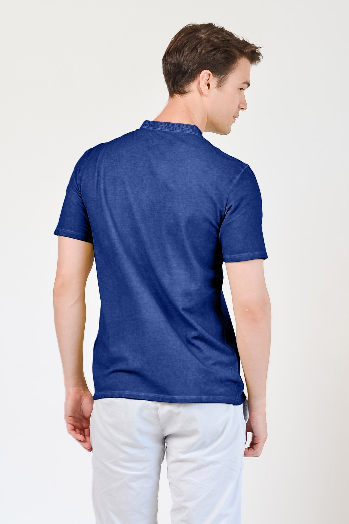 Pique Henley - Royal - T-Shirt