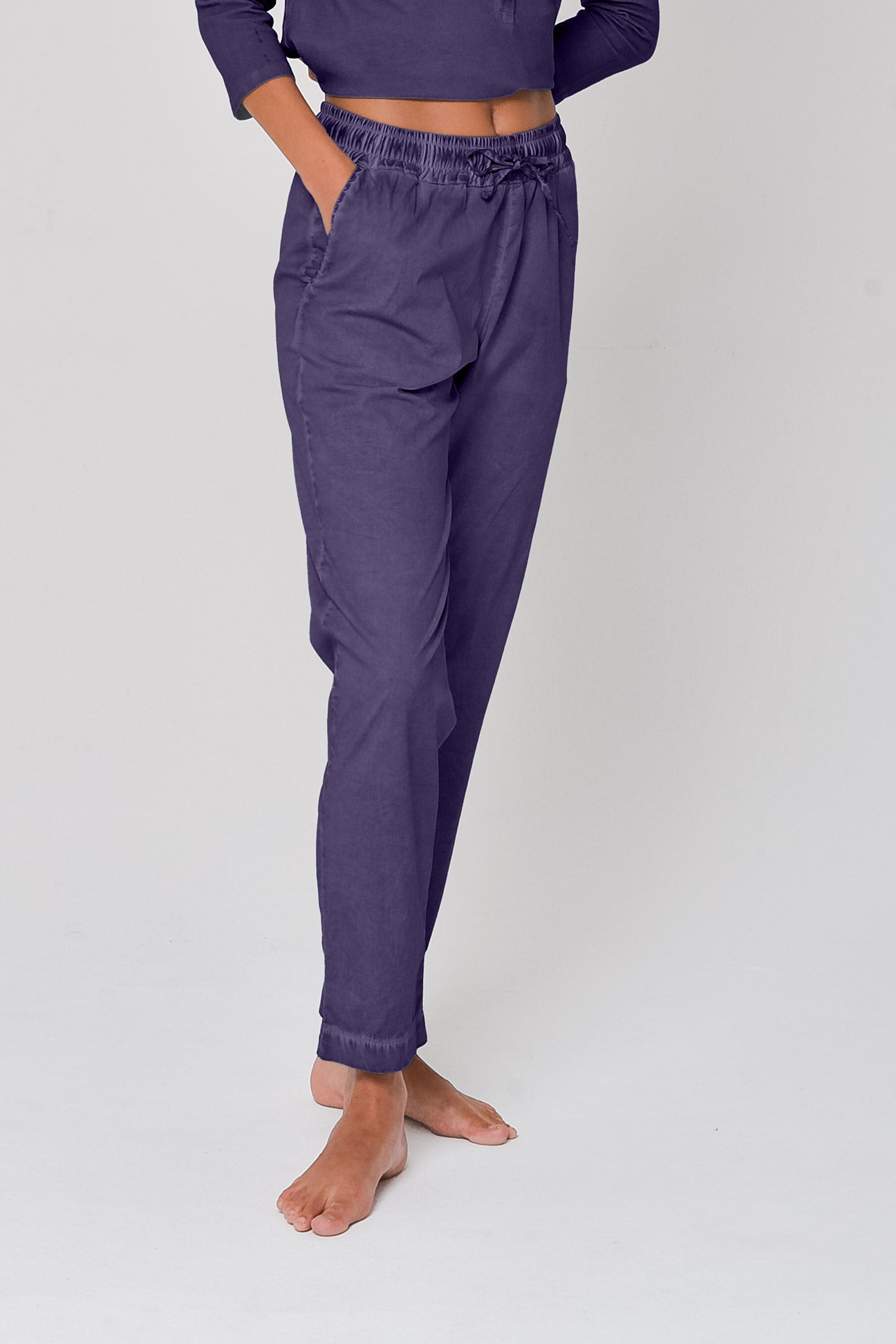 Poplin Slacks in Mirto - Pants
