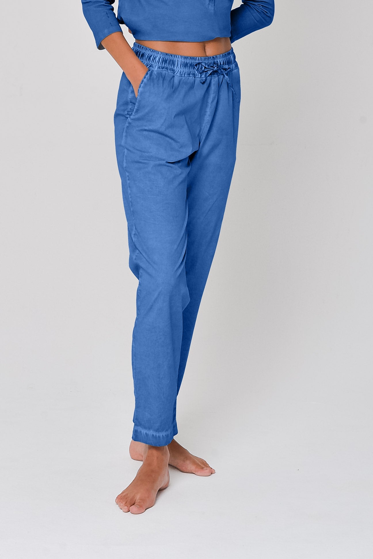 Poplin Slacks in Oceano - Pants