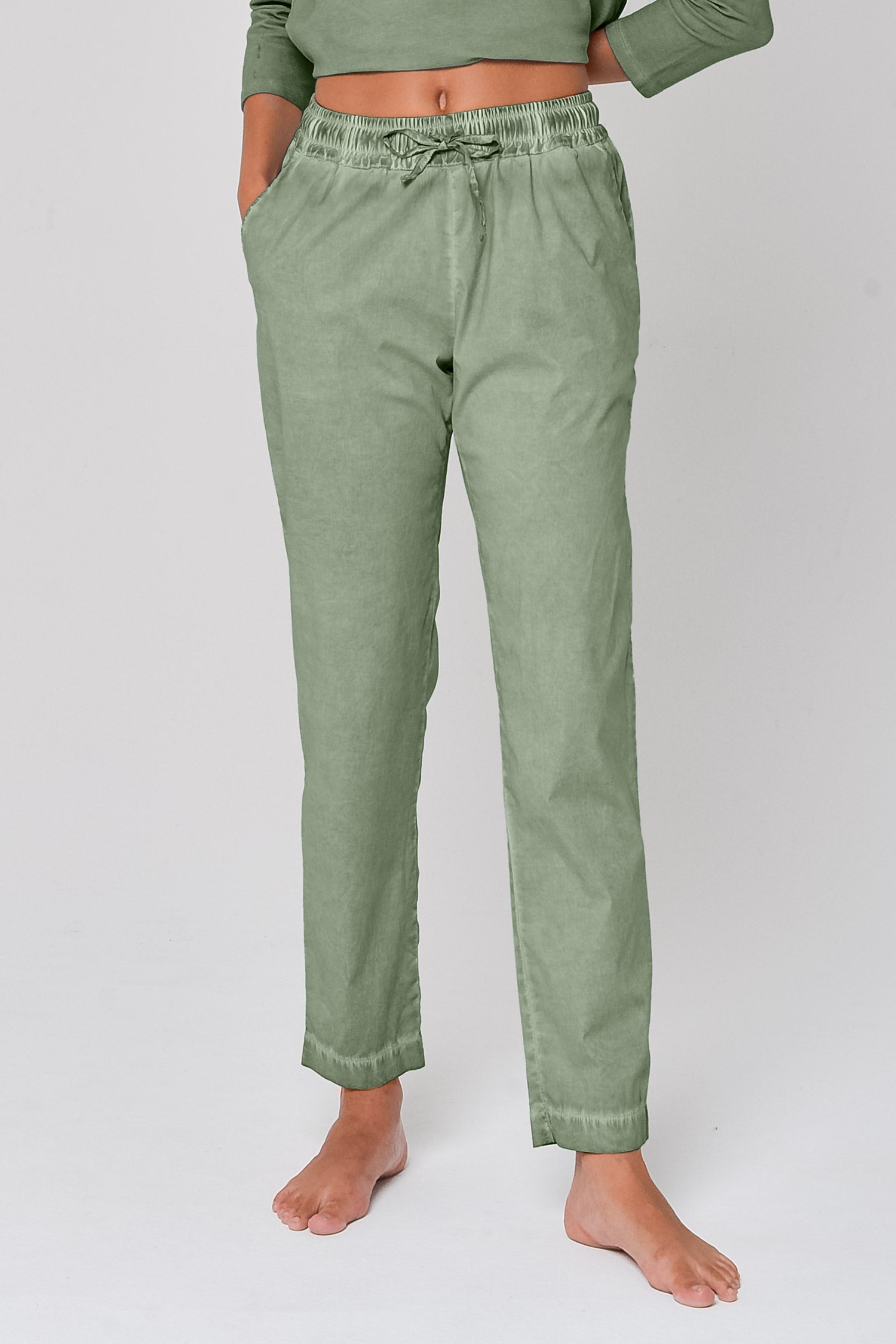 Poplin Slacks in Palm - Pants
