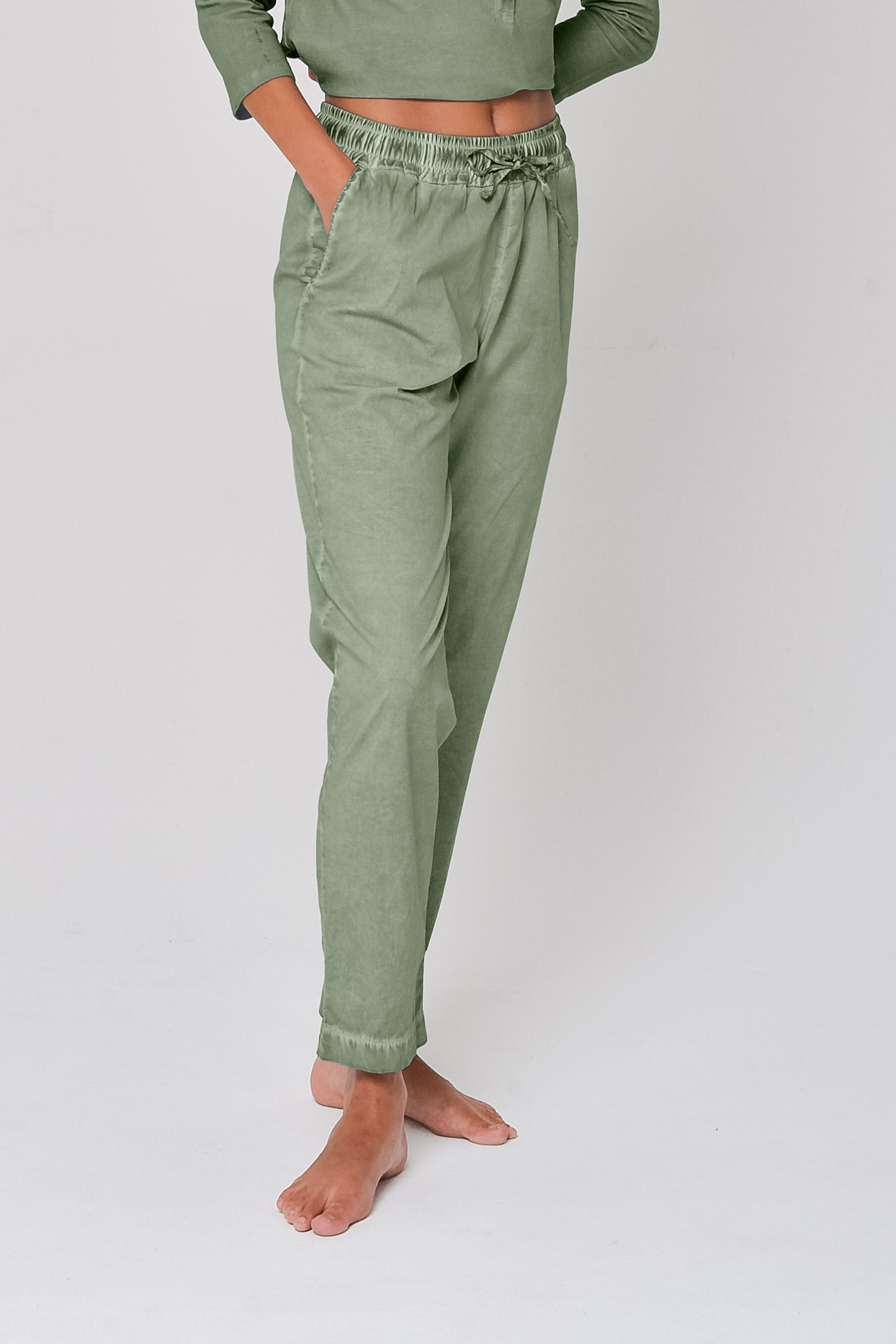 Poplin Slacks in Palm - Pants