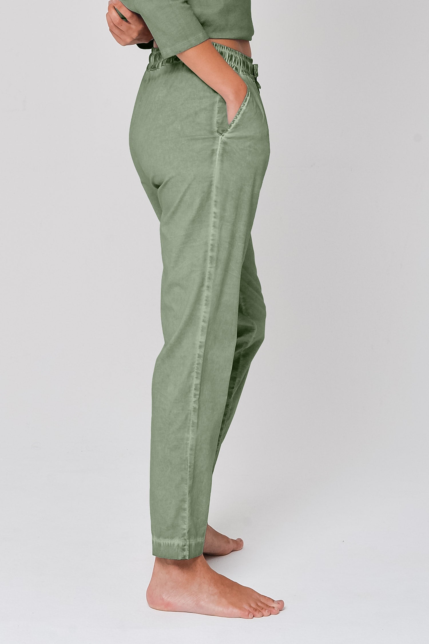 Poplin Slacks in Palm - Pants