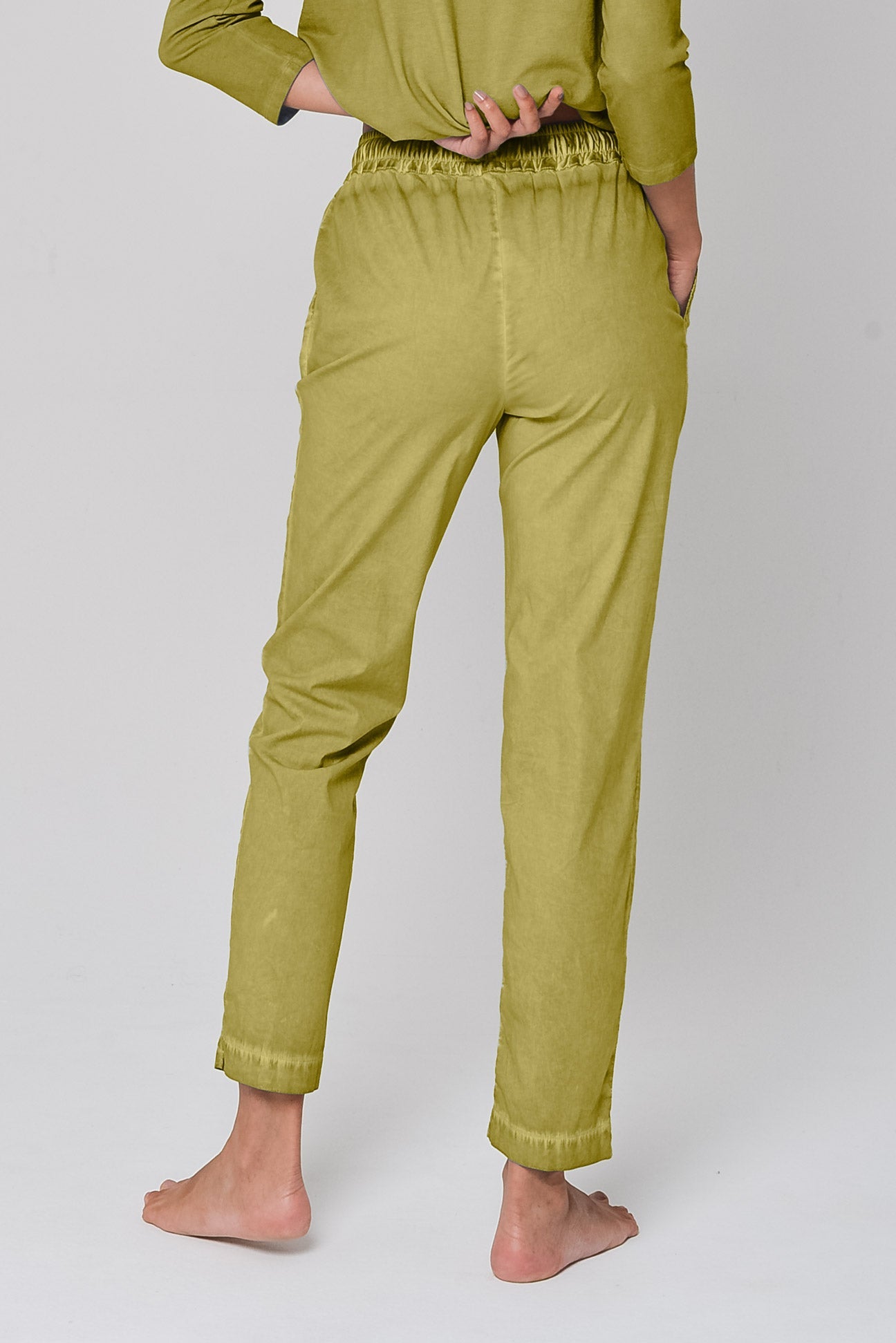 Poplin Slacks in Pistacchio - Pants