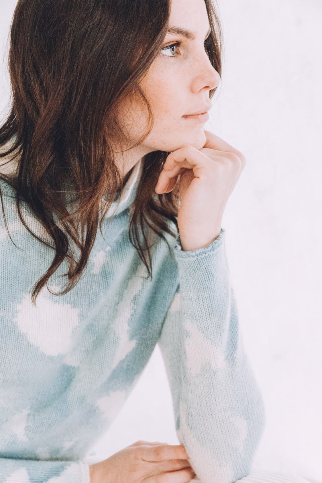 Rhue Hand Painted Turtleneck - Water Storm - Sweaters