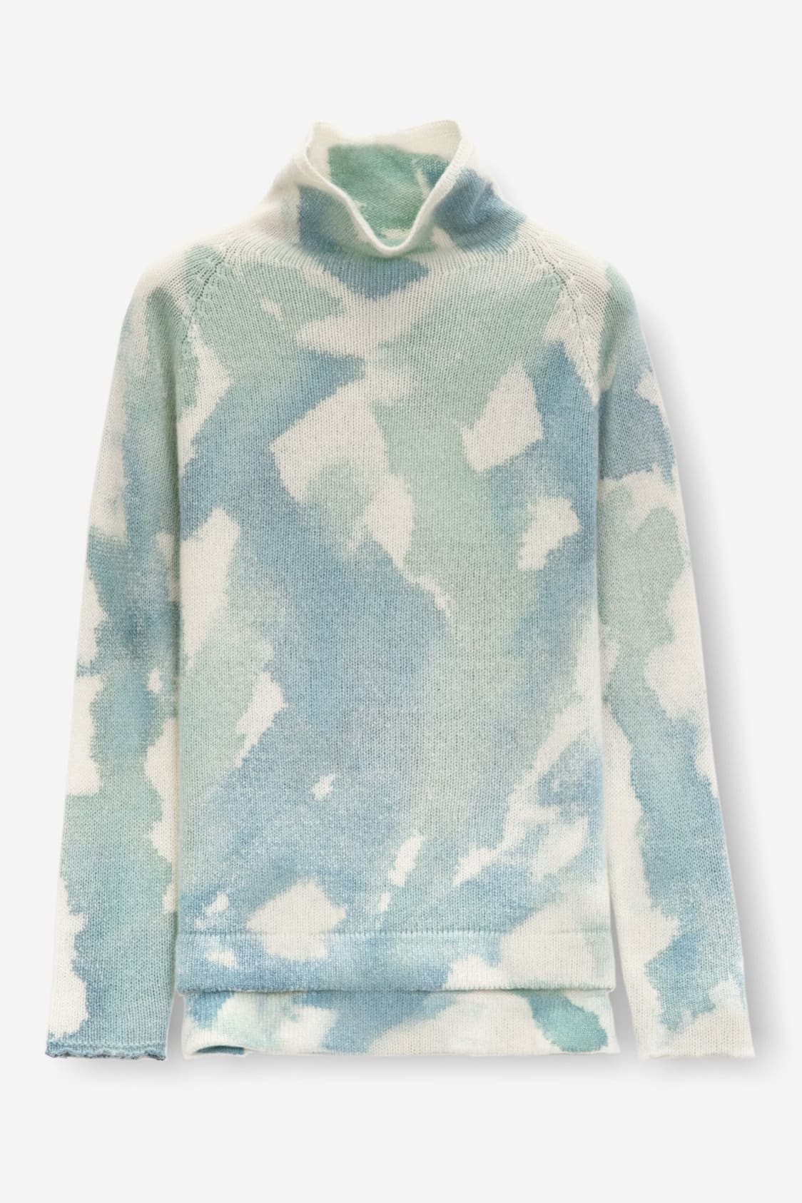 Rhue Hand Painted Turtleneck - Water Storm - Sweaters