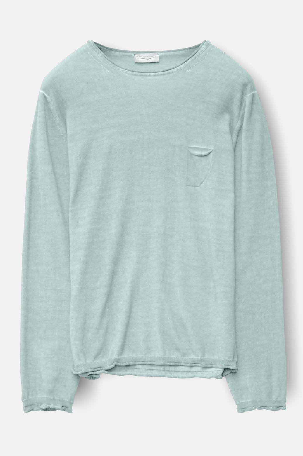 Rolled Hems Cotton Sweater - Tahiti - Sweaters
