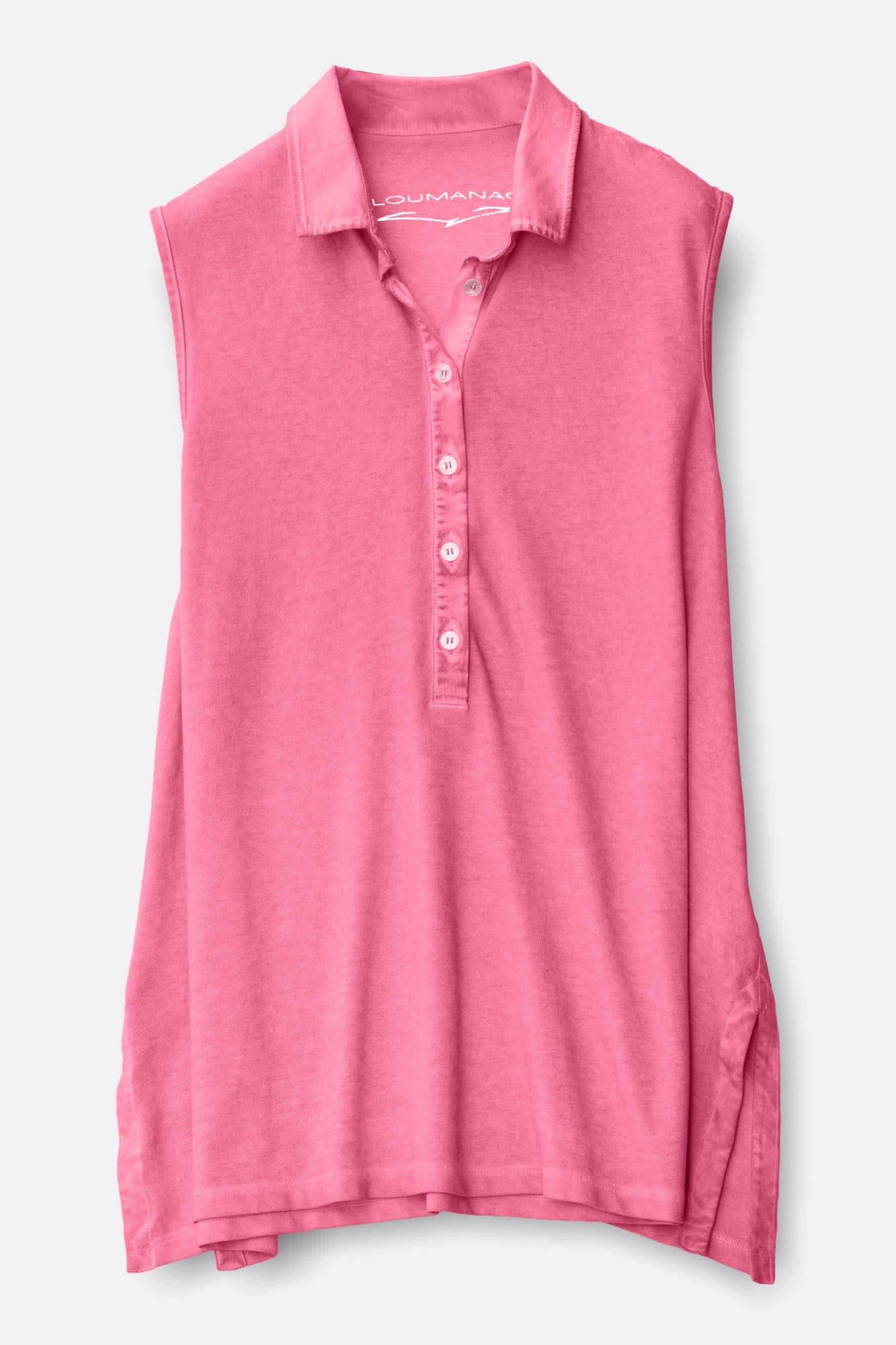 Sleeveless Pique Polo Shirt - Azalea - Polos