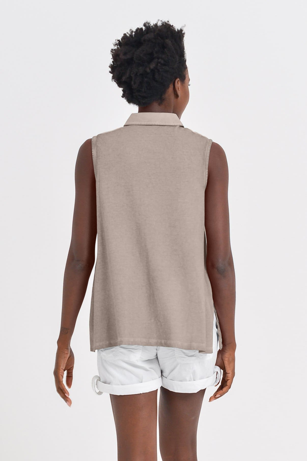 Sleeveless Pique Polo Shirt - Corda - Polos