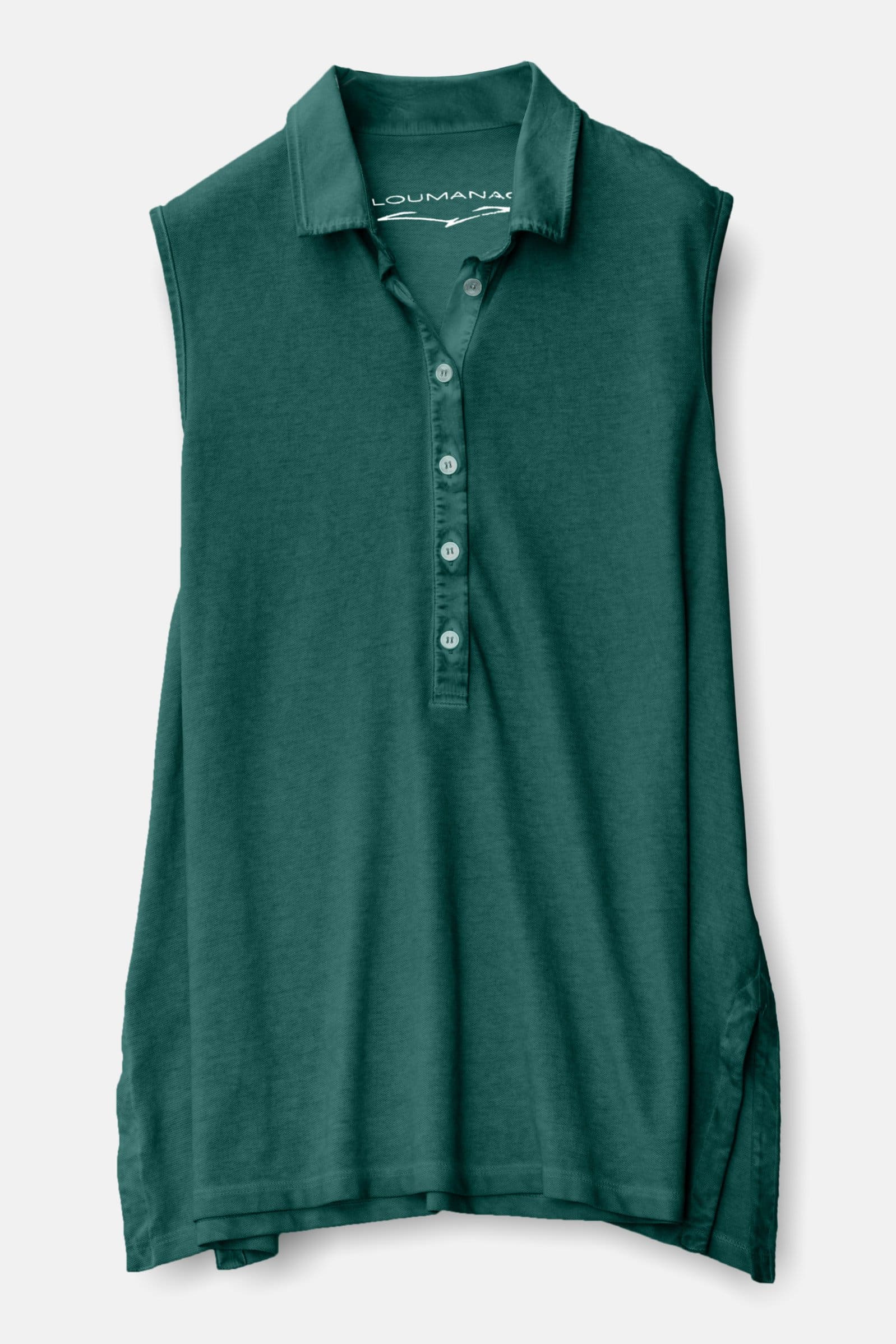 Sleeveless Pique Polo Shirt - Lagoon - Polos