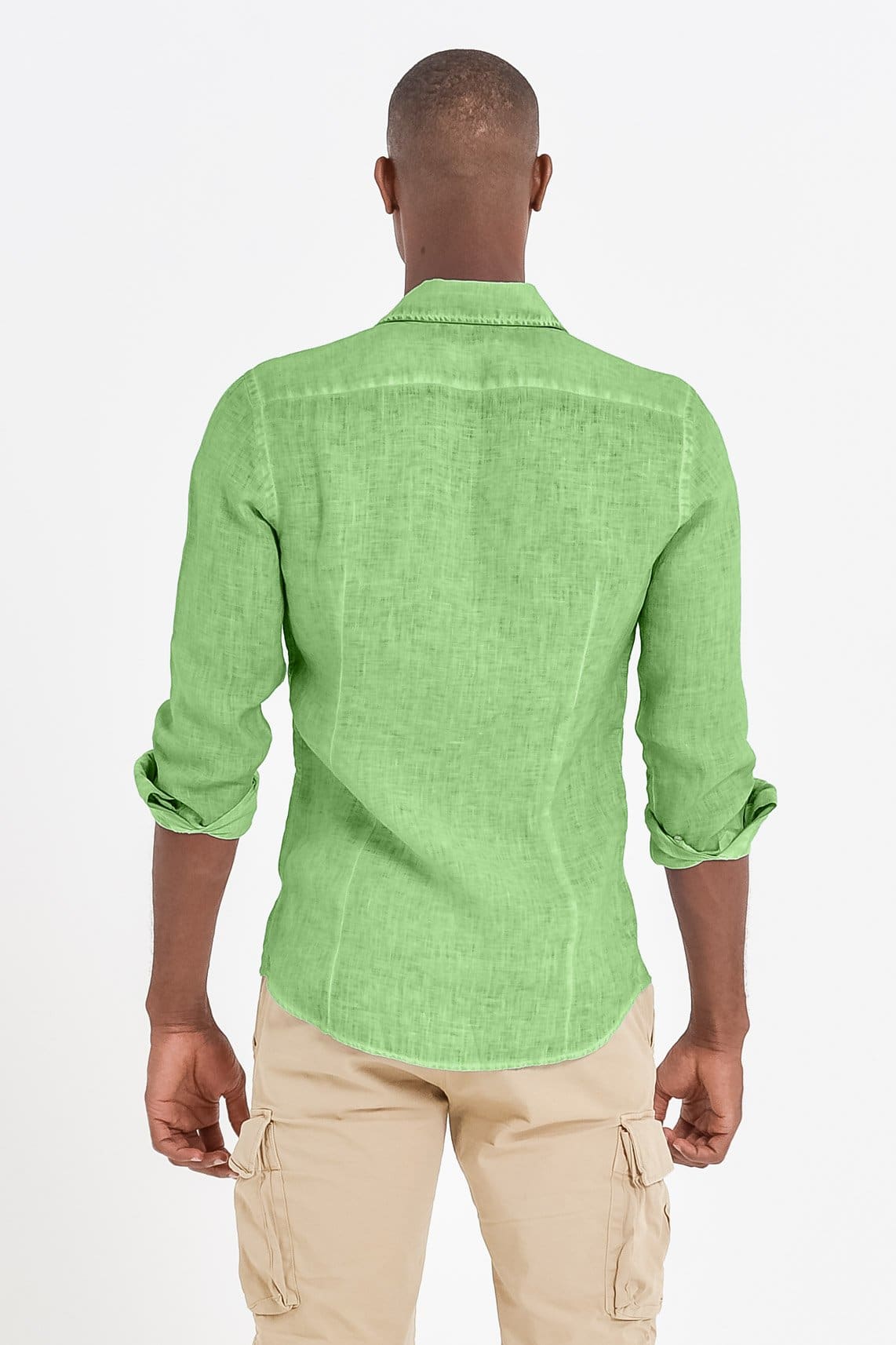 Slim Fit Spread Collar Linen Shirt - Edera - Shirts