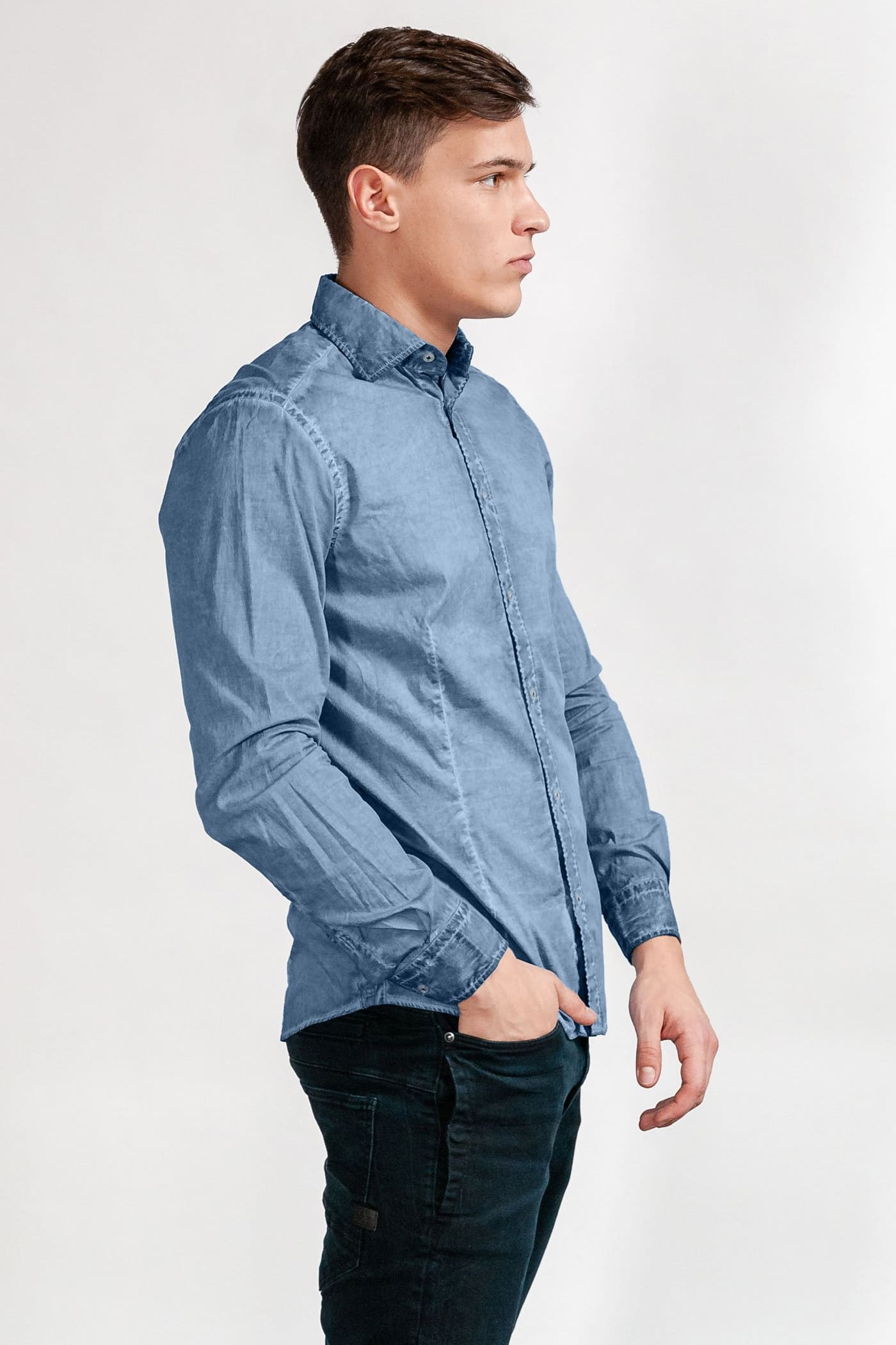Slim-Fit Stretch Poplin Shirt - Dark Jeans - Shirts