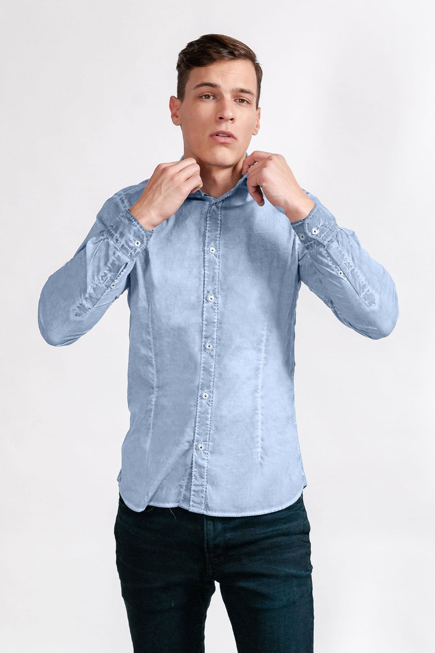 Slim-Fit Stretch Poplin Shirt - Fiji - Shirts