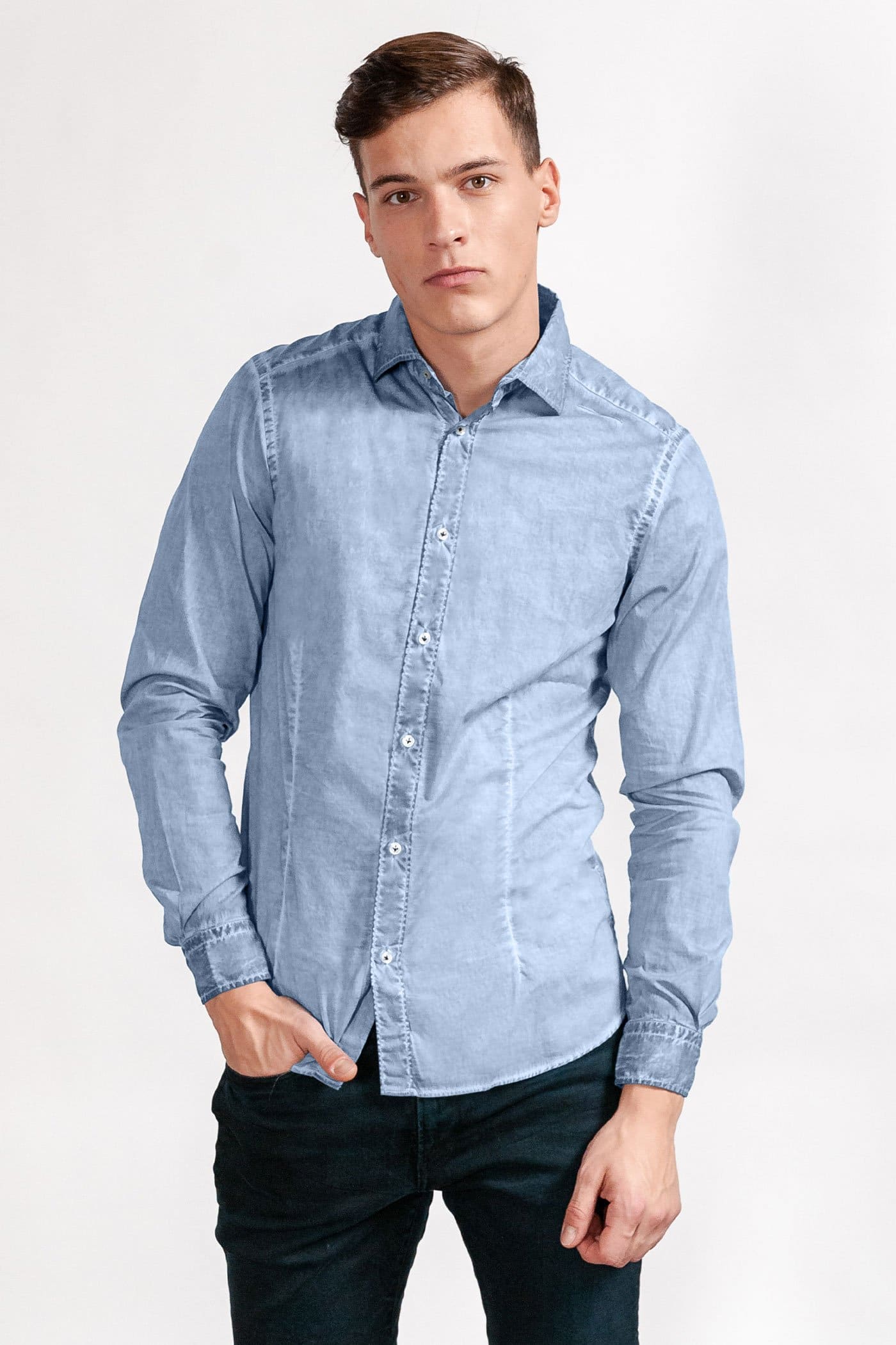 Slim-Fit Stretch Poplin Shirt - Fiji - Shirts