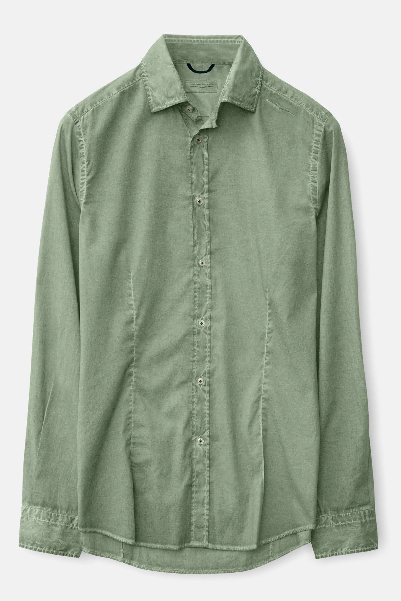 Slim-Fit Stretch Poplin Shirt - Ginepro - Shirts