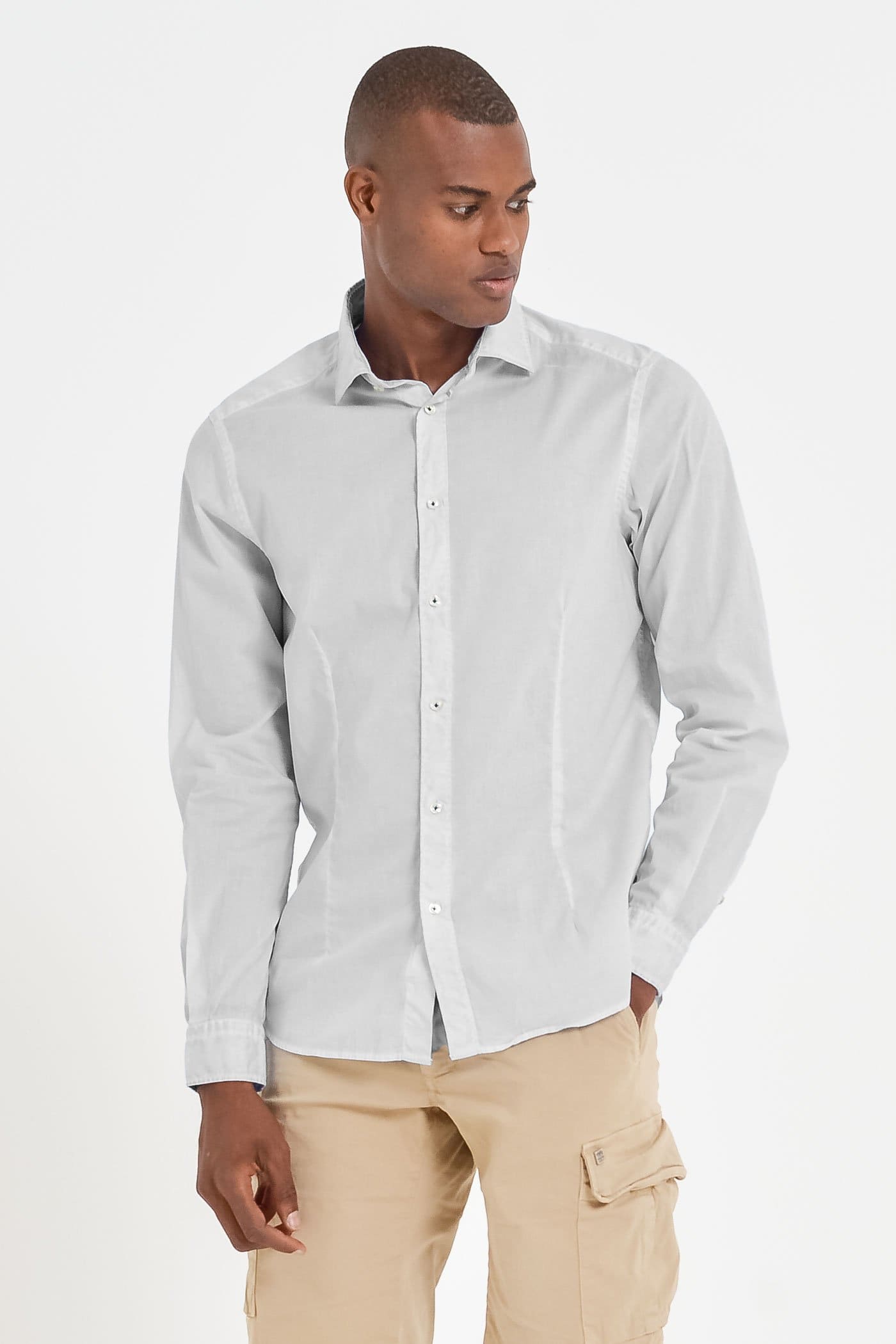 Slim-Fit Stretch Poplin Shirt - Marmo - Shirts