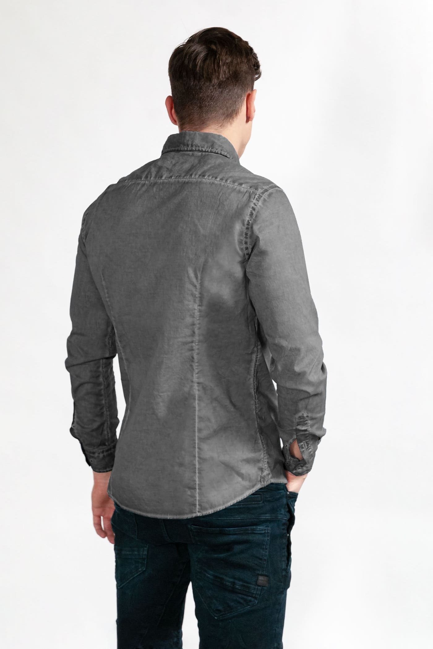 Slim-Fit Stretch Poplin Shirt - Pietra - Shirts