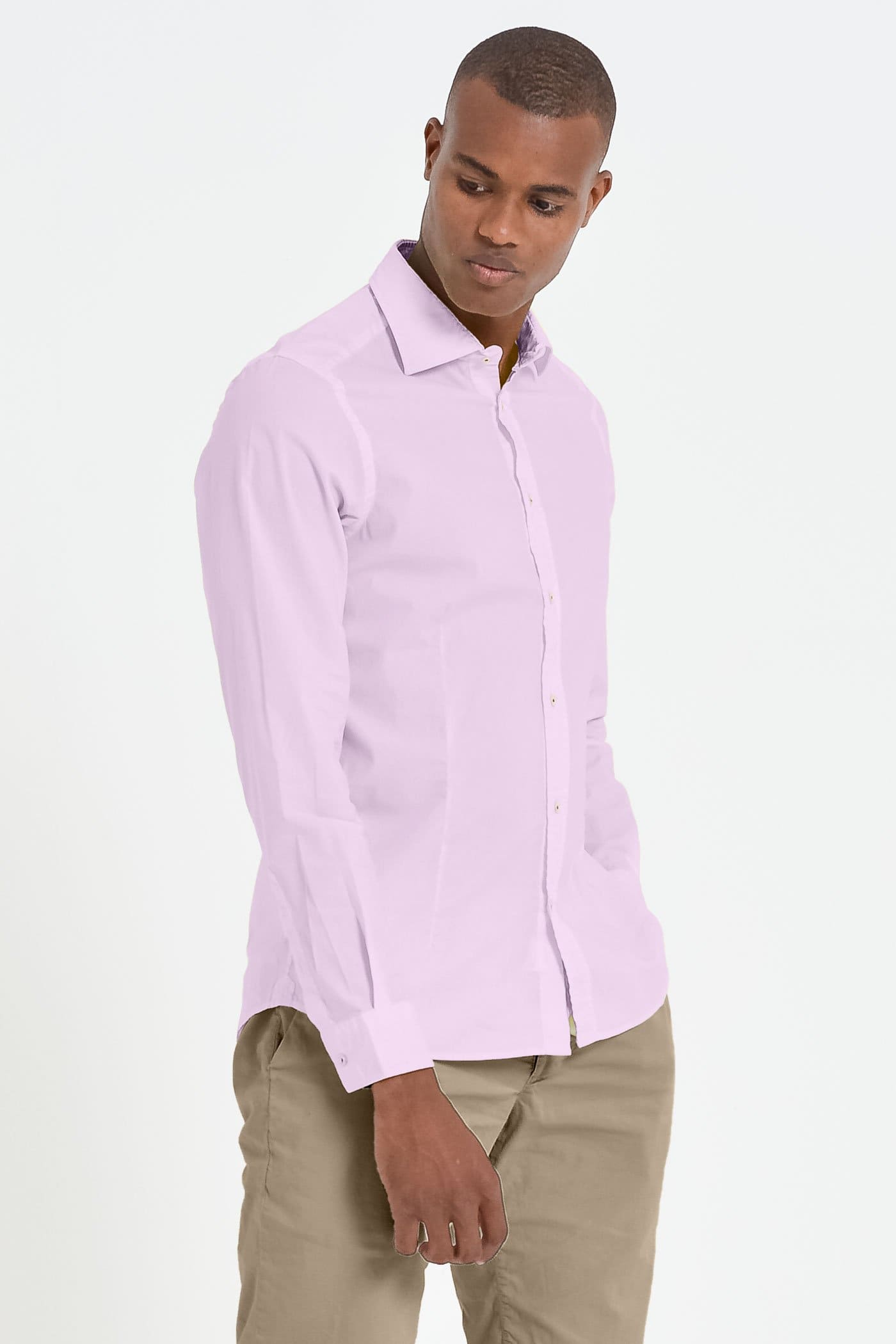 Slim-Fit Stretch Poplin Shirt - Quarzo - Shirts