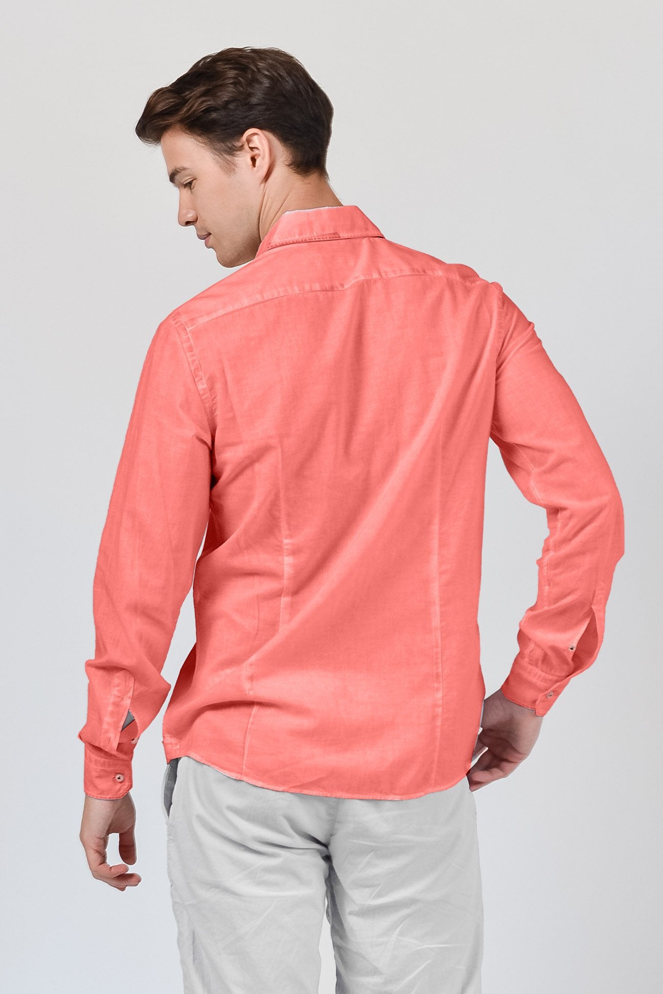 Slim Fit Voile Shirt - Hibiscus - Shirts