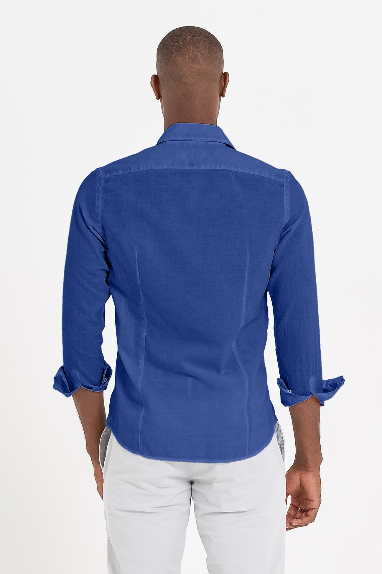 Slim Fit Voile Shirt - Royal - Shirts
