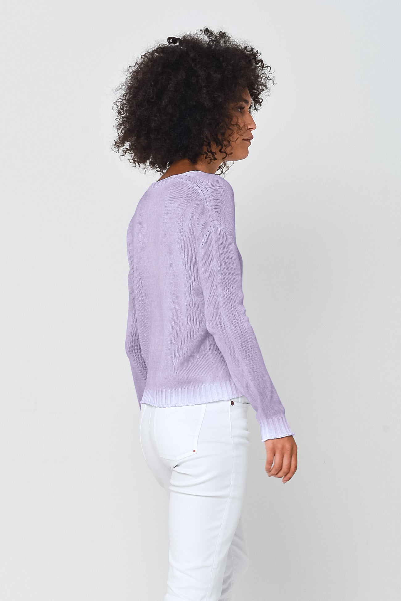 Spray Art Cogo V Knit in Mauve - Sweaters