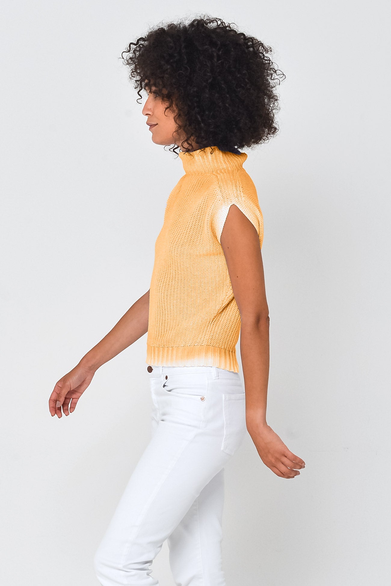 Spray Art Ribbed Mini Knit in Sundance - Sweaters