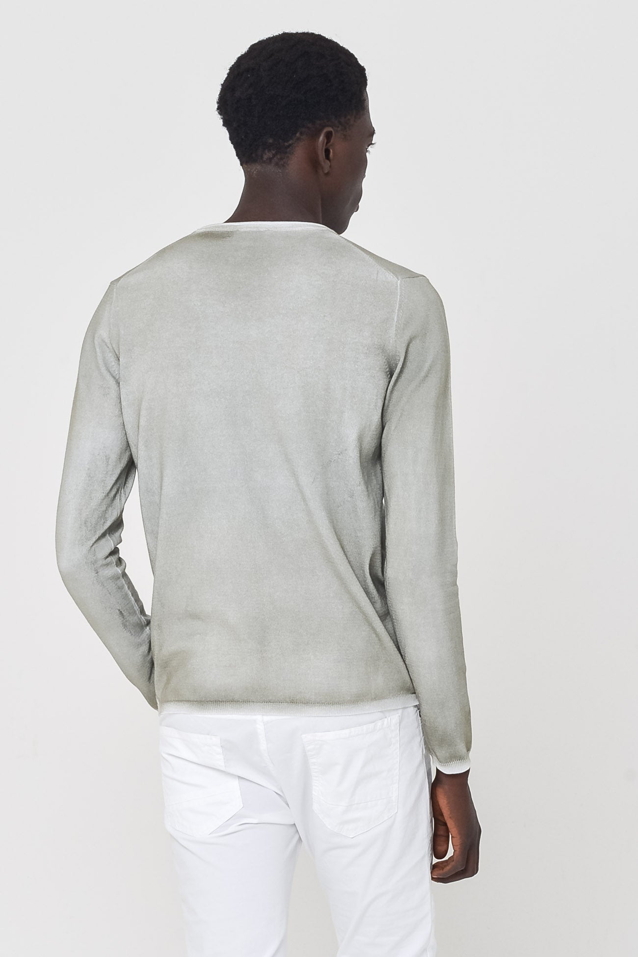 Spray Art Rolled Hem Jumper in Palm - Sweaters