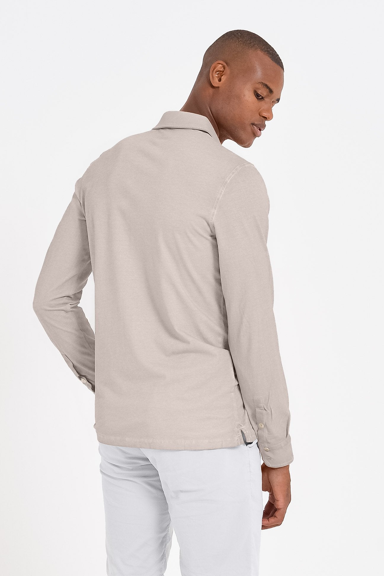 Stretch Cotton Pique Shirt - Canapa - Shirts