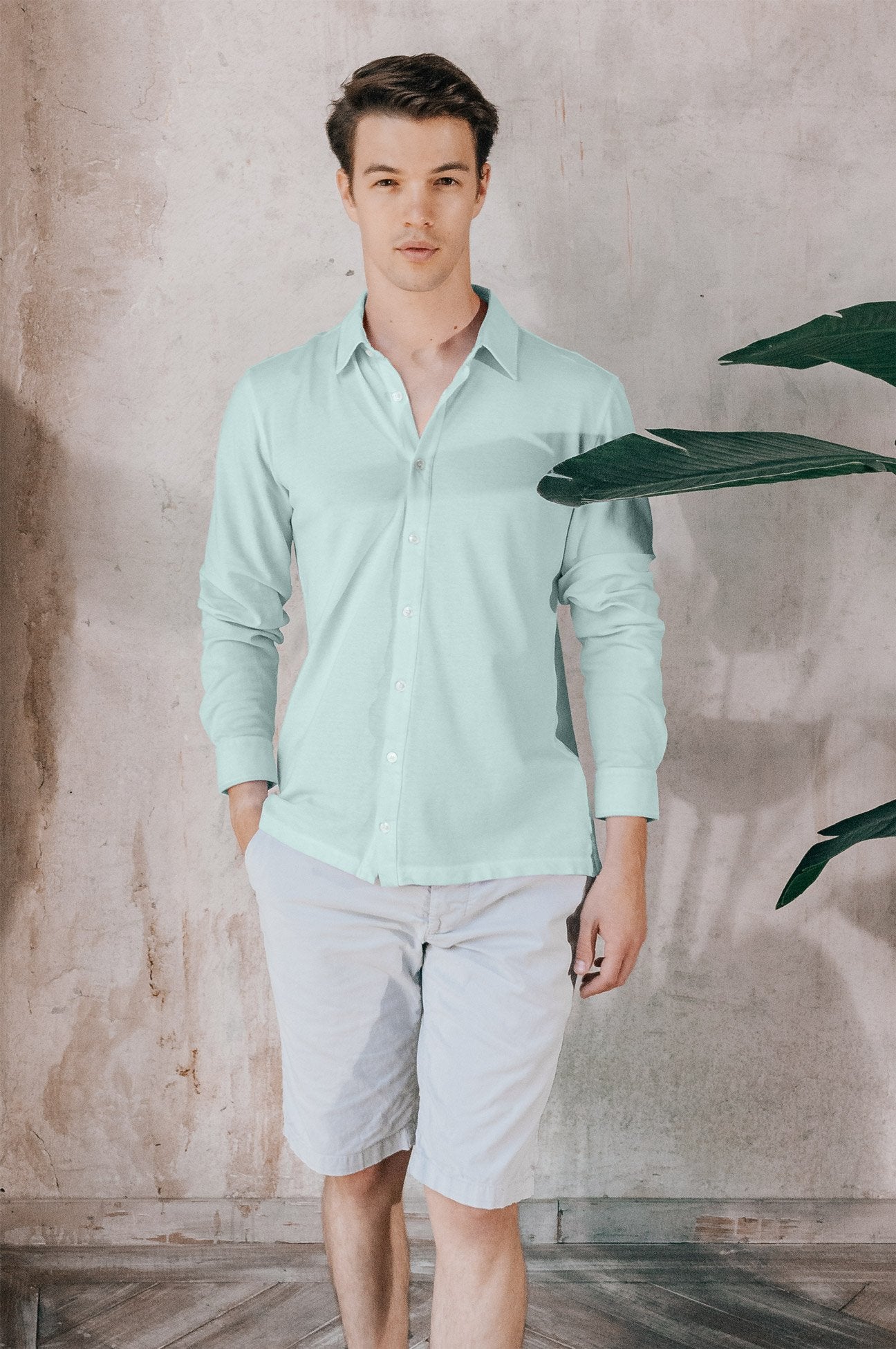 Stretch Cotton Pique Shirt - Tahiti - Shirts