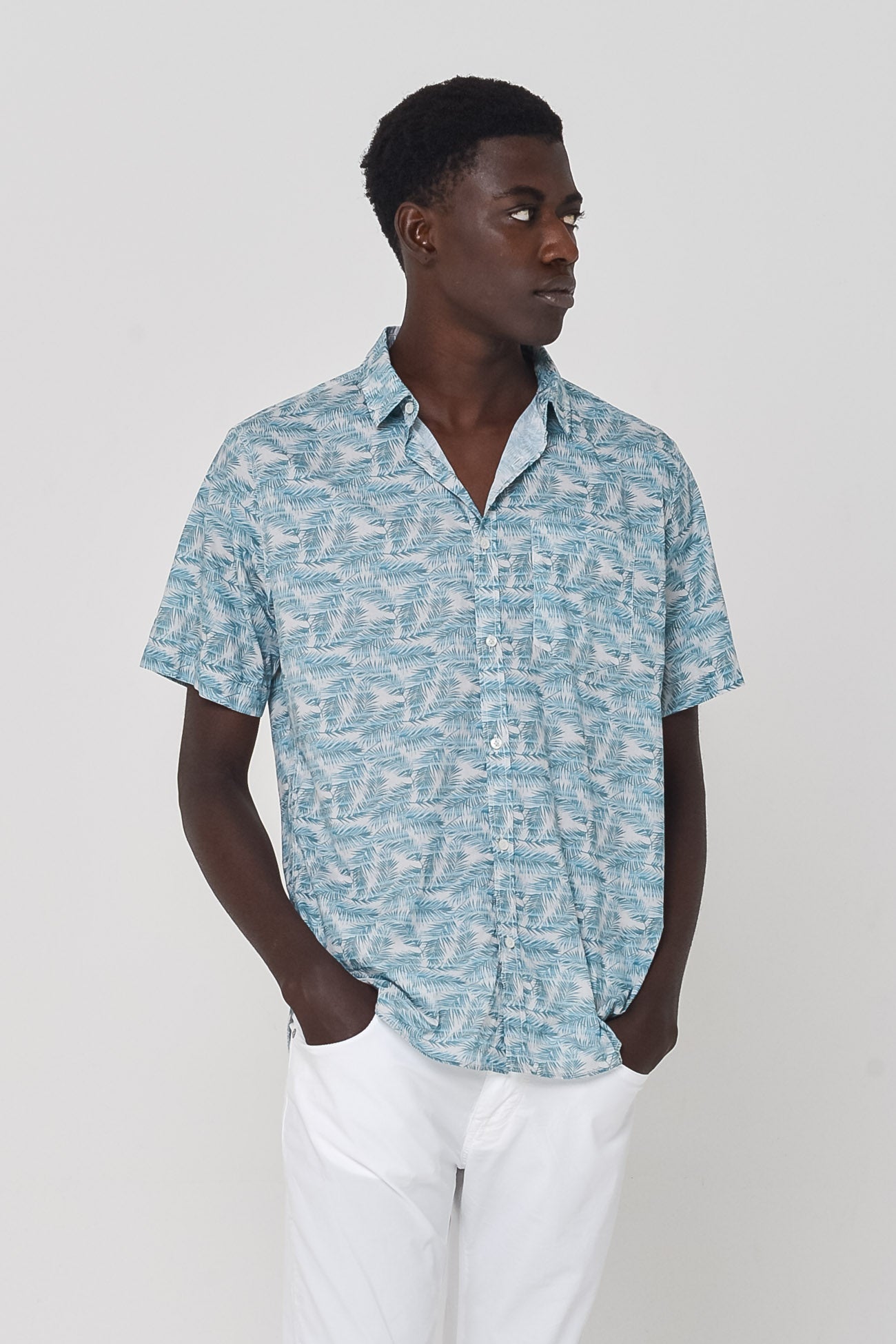 Unisex Voile Shirt in Cycas Print - Shirts