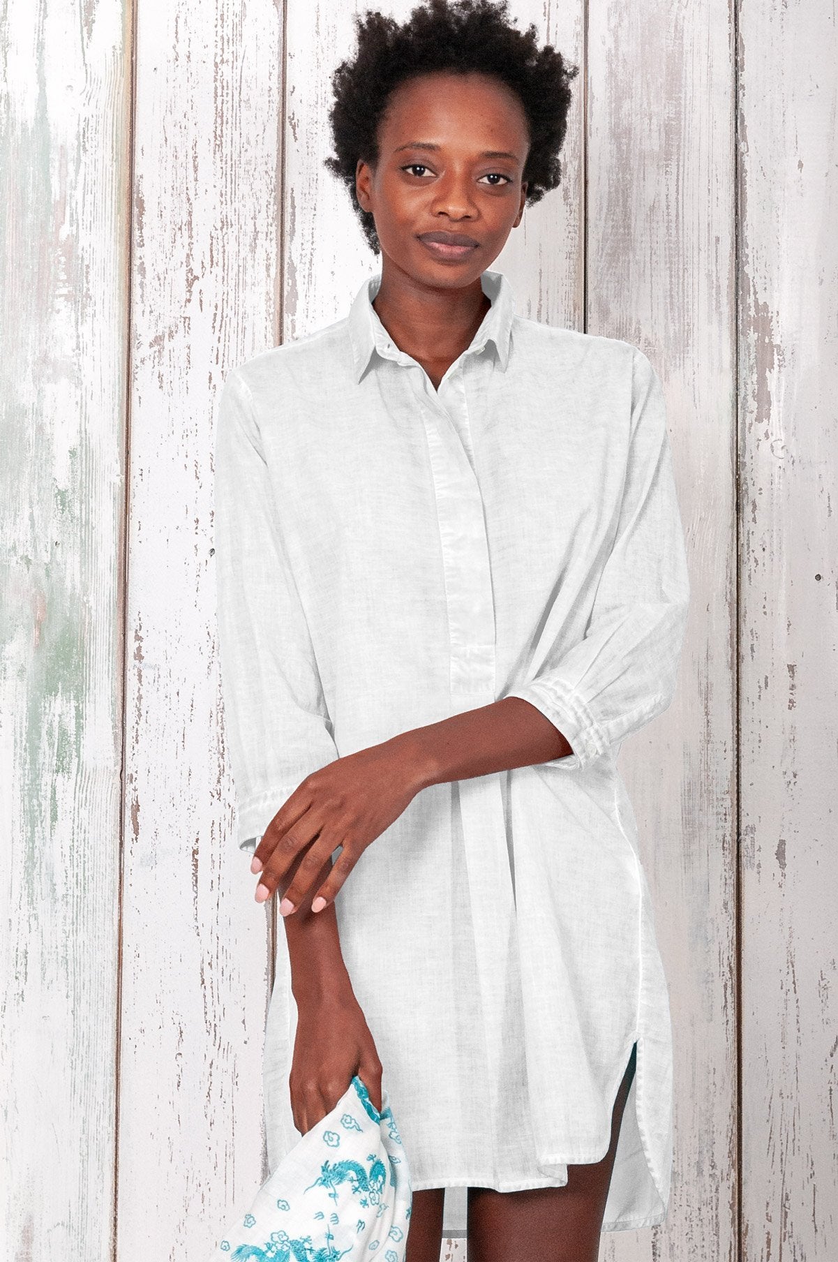 Voile Mini Shirtdress - Bianco - Chemisier