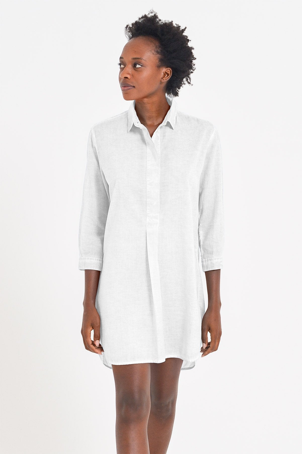 Voile Mini Shirtdress - Bianco - Chemisier