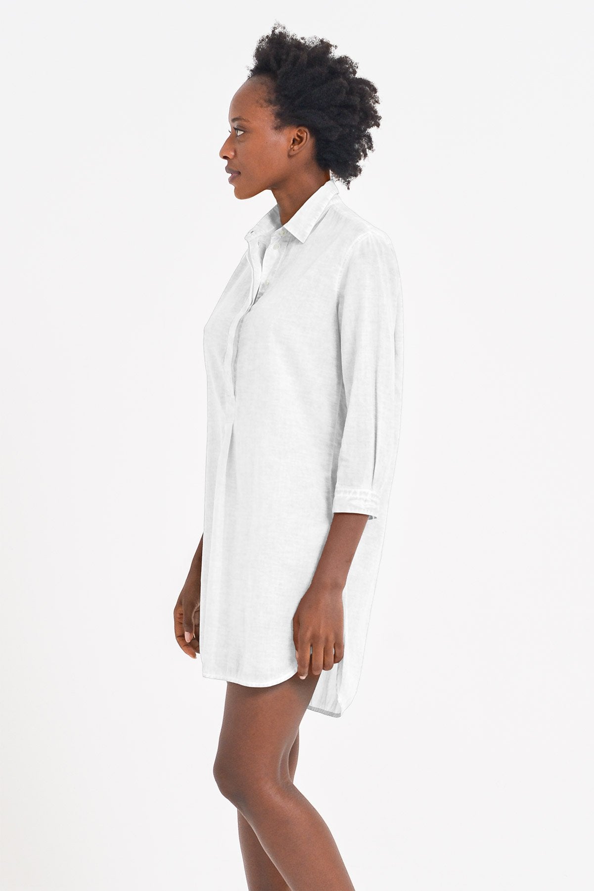 Voile Mini Shirtdress - Bianco - Chemisier