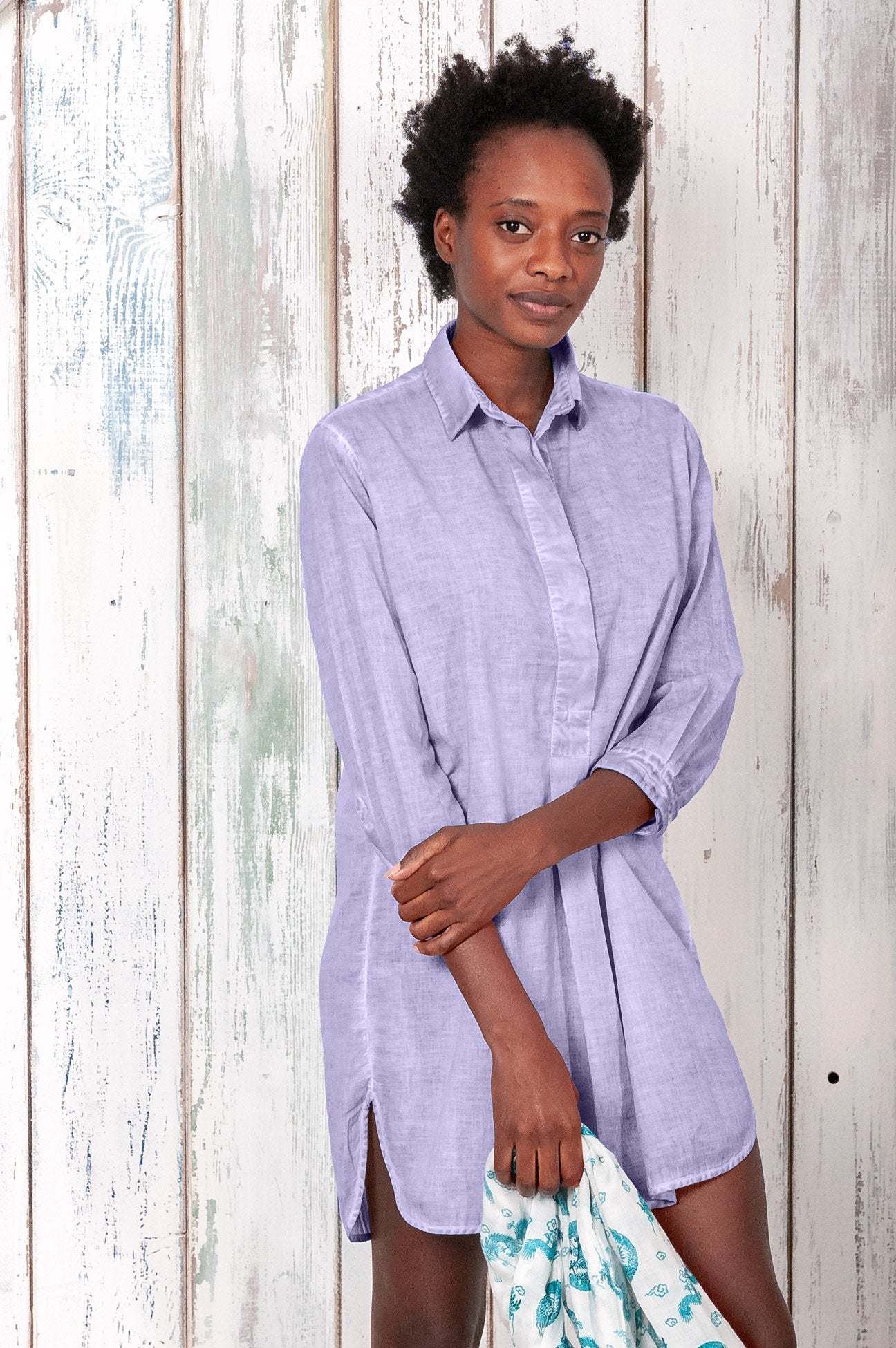 Voile Mini Shirtdress - Glicine - Chemisier