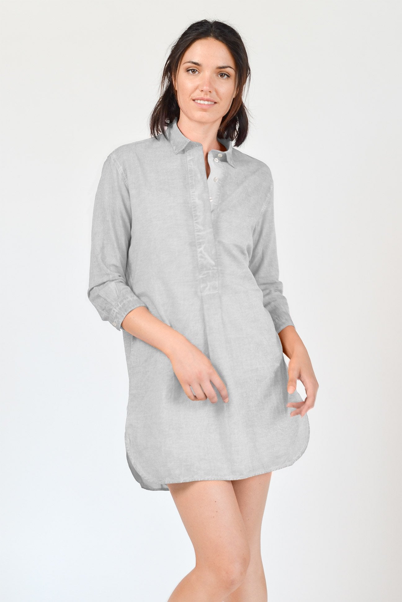 Voile Mini Shirtdress - Marmo - Chemisier