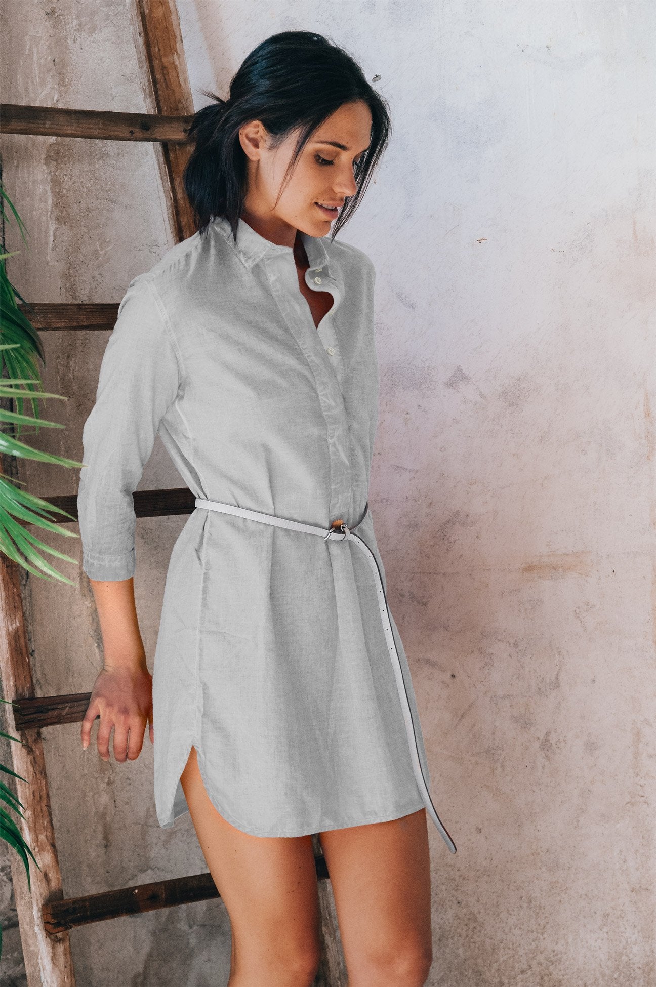 Voile Mini Shirtdress - Marmo - Chemisier
