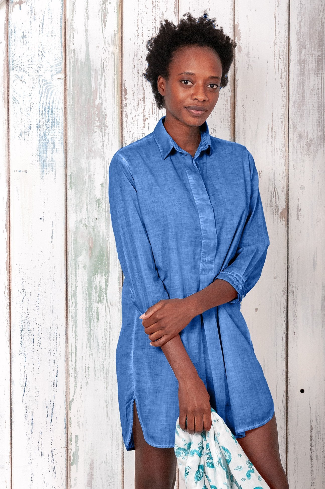 Voile Mini Shirtdress - Oceano - Chemisier