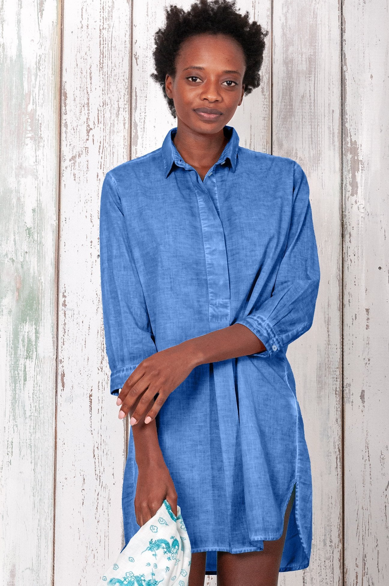 Voile Mini Shirtdress - Oceano - Chemisier