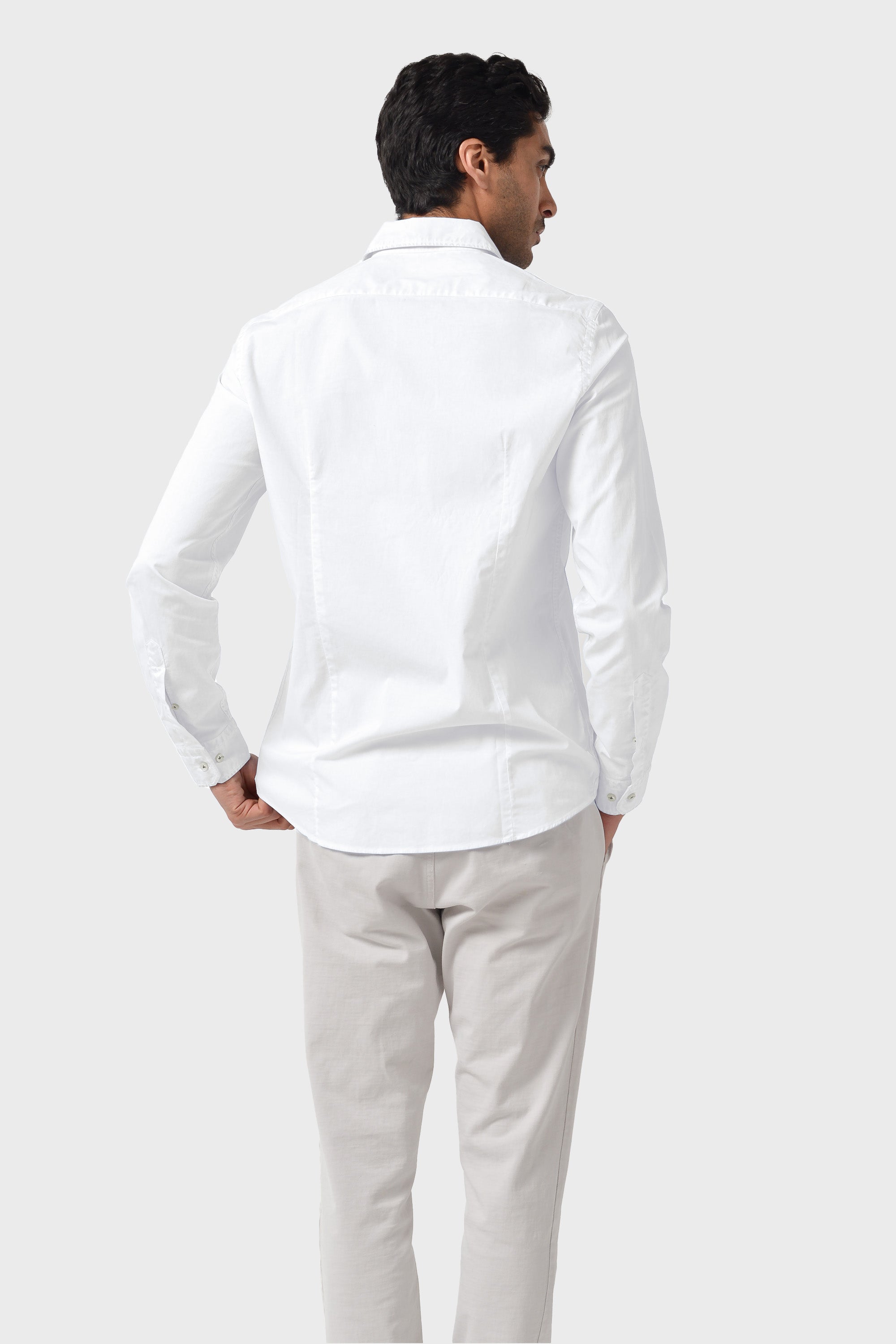 Camicia Popeline Collo Francese - Bianco