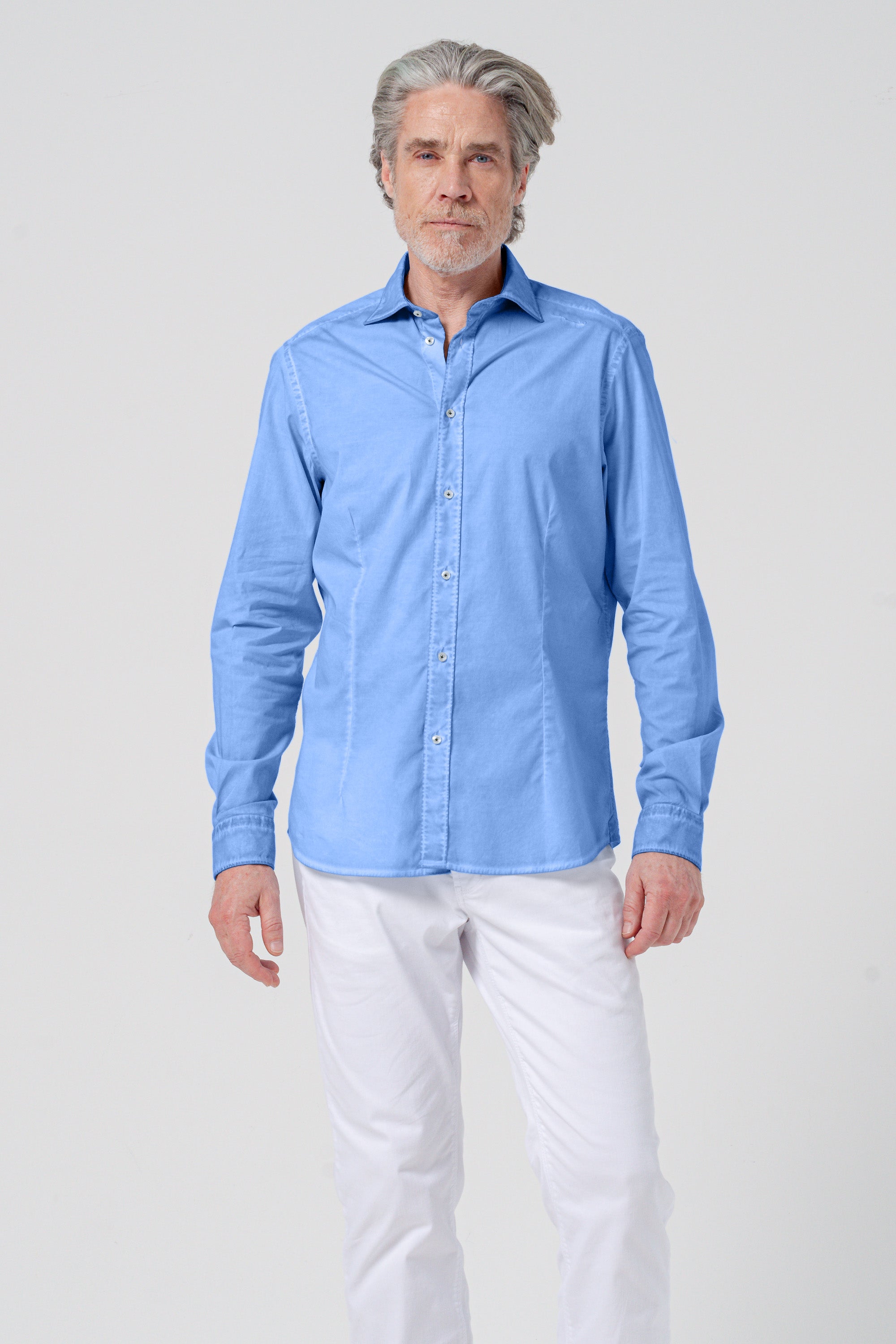 Camicia Popeline Collo Francese - Santorini
