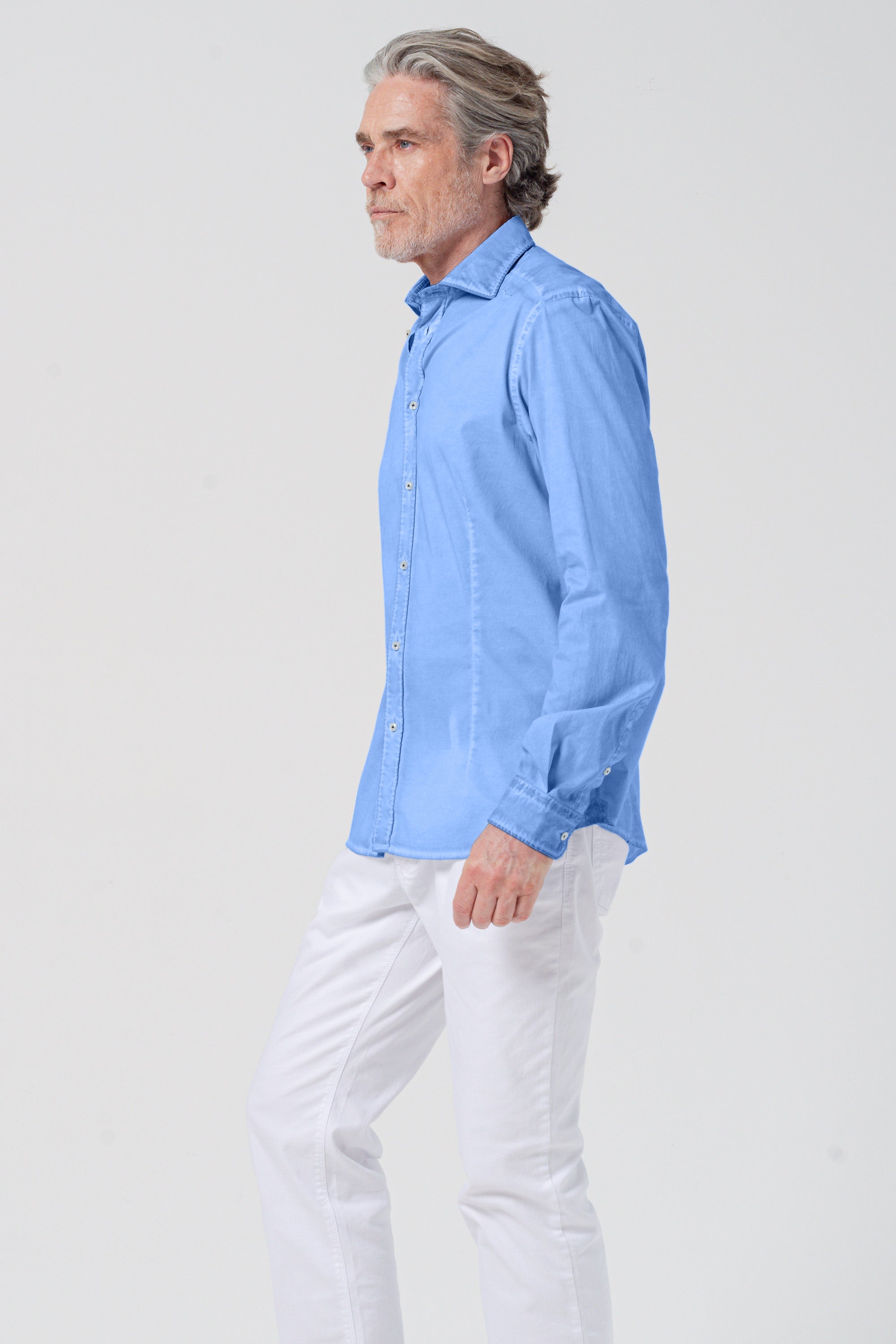 Camicia Popeline Collo Francese - Santorini